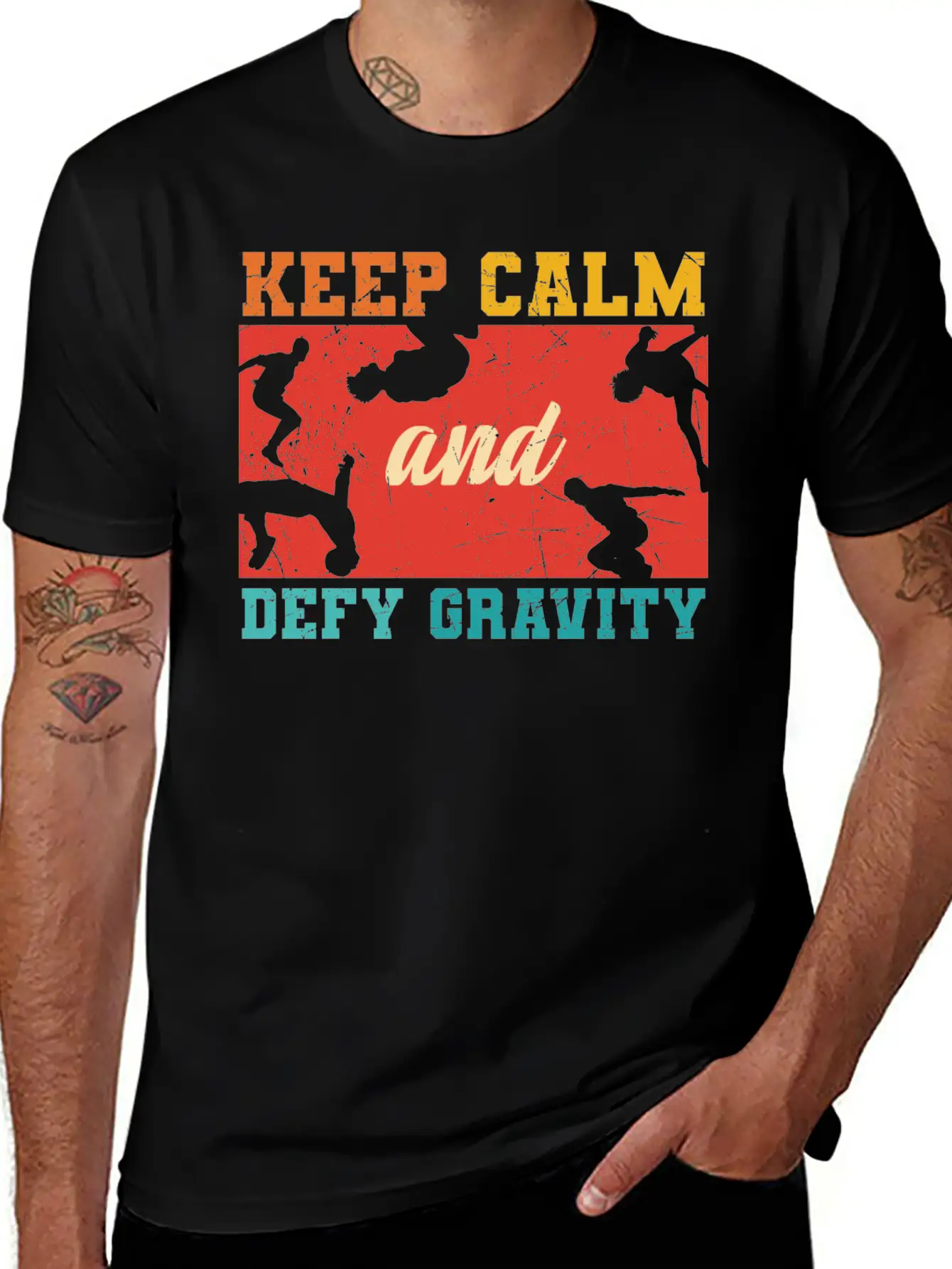 Parkour Keep Calm And Defy Gravity Unisex Casual T-Shirt – Clean Design For Daily Comfort