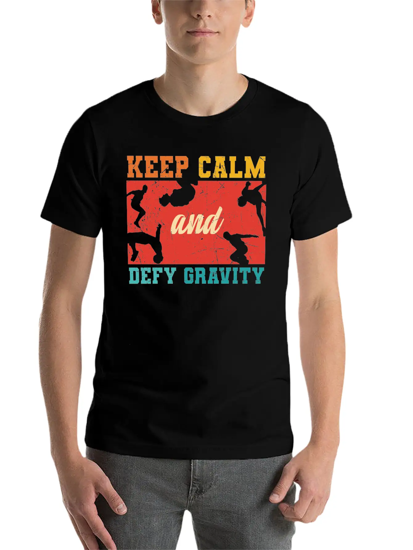 Parkour Keep Calm And Defy Gravity Unisex Casual T-Shirt – Clean Design For Daily Comfort