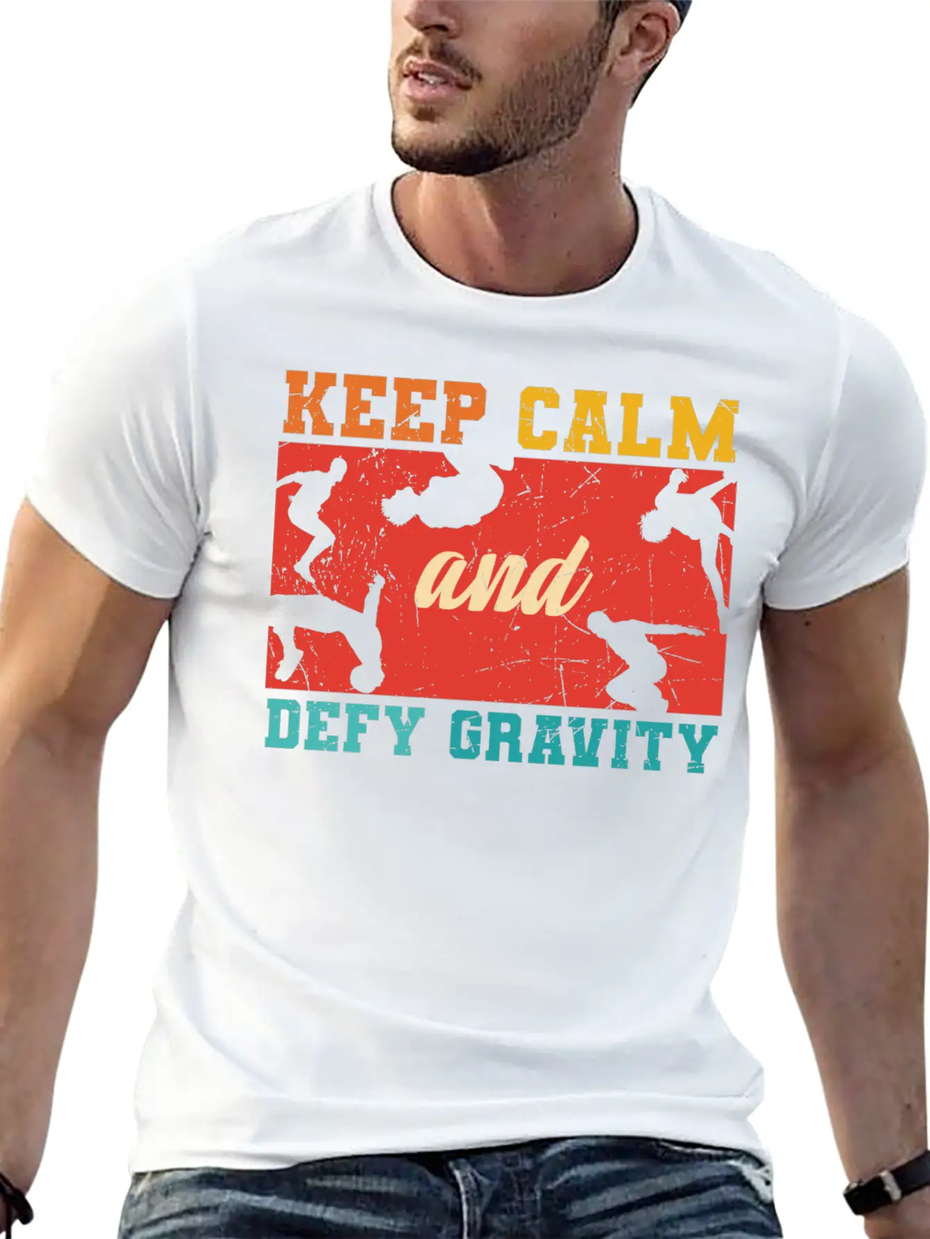Parkour Keep Calm And Defy Gravity Unisex Casual T-Shirt – Clean Design For Daily Comfort
