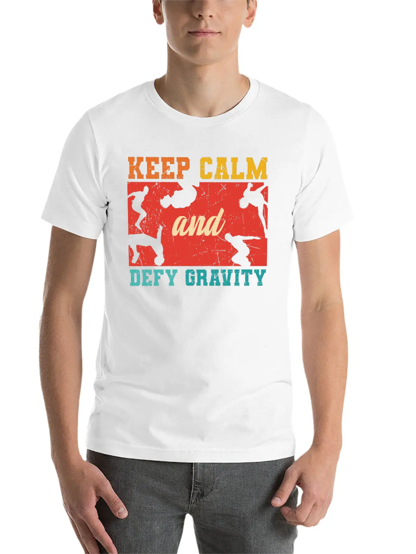 Parkour Keep Calm And Defy Gravity Unisex Casual T-Shirt – Clean Design For Daily Comfort