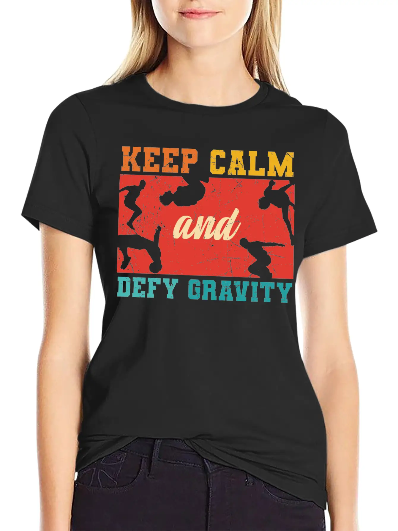 Parkour Keep Calm And Defy Gravity Unisex Casual T-Shirt – Clean Design For Daily Comfort