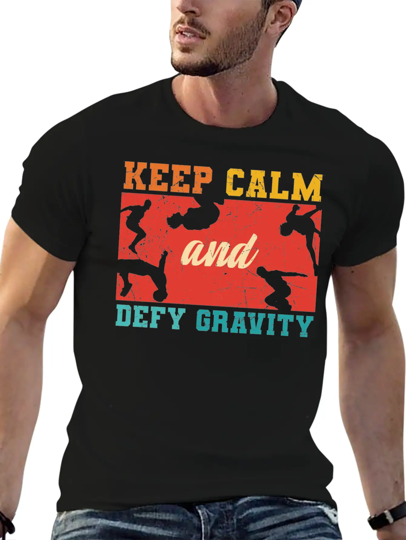 Parkour Keep Calm And Defy Gravity Unisex Casual T-Shirt – Clean Design For Daily Comfort