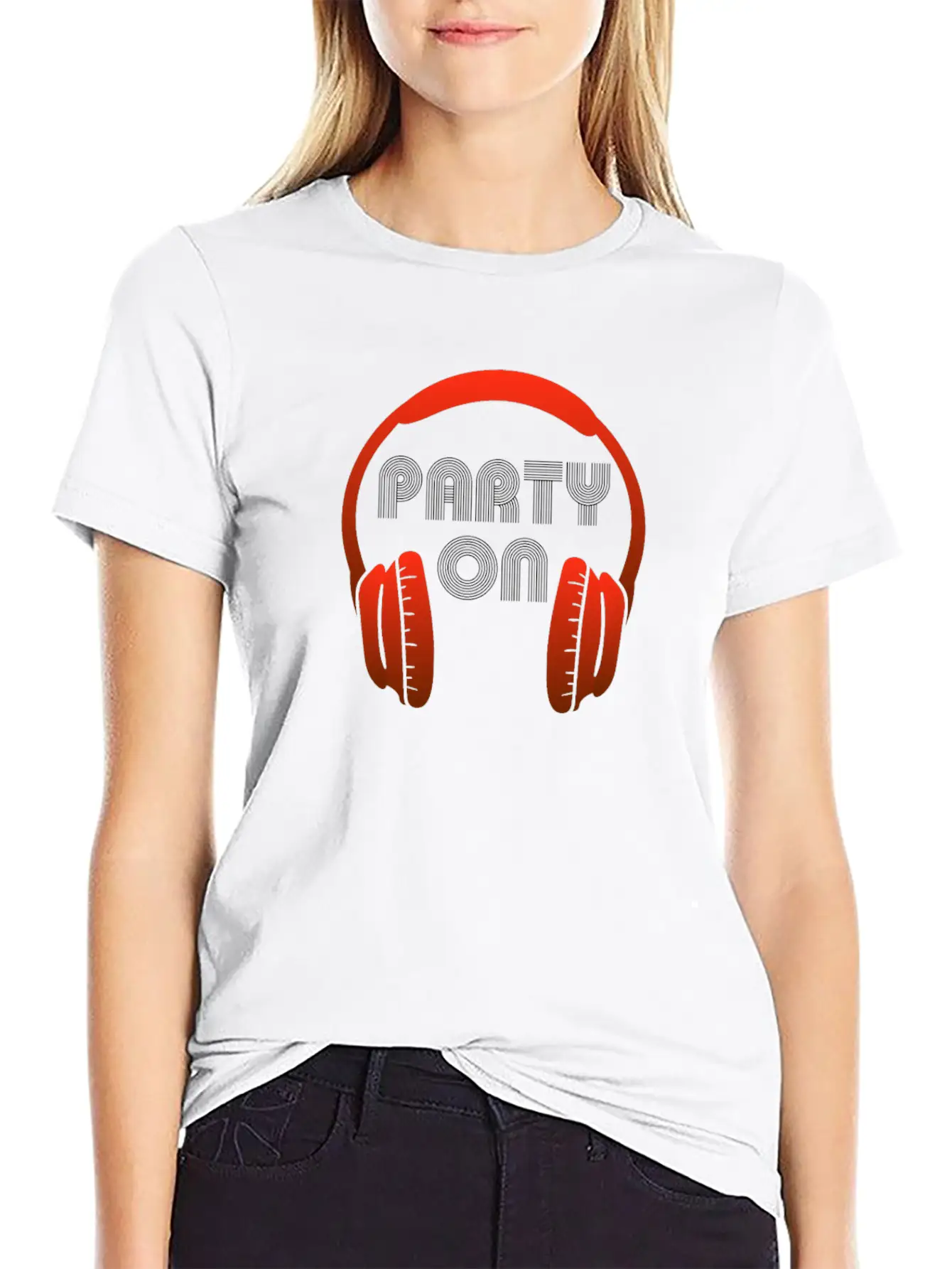 Party On - Headset, Headphones, DJ, Equalizer Unisex Casual T-Shirt – Clean Design For Daily Comfort