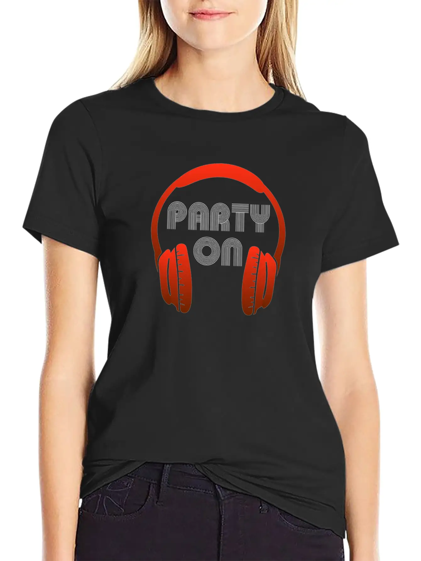 Party On - Headset, Headphones, DJ, Equalizer Unisex Casual T-Shirt – Clean Design For Daily Comfort