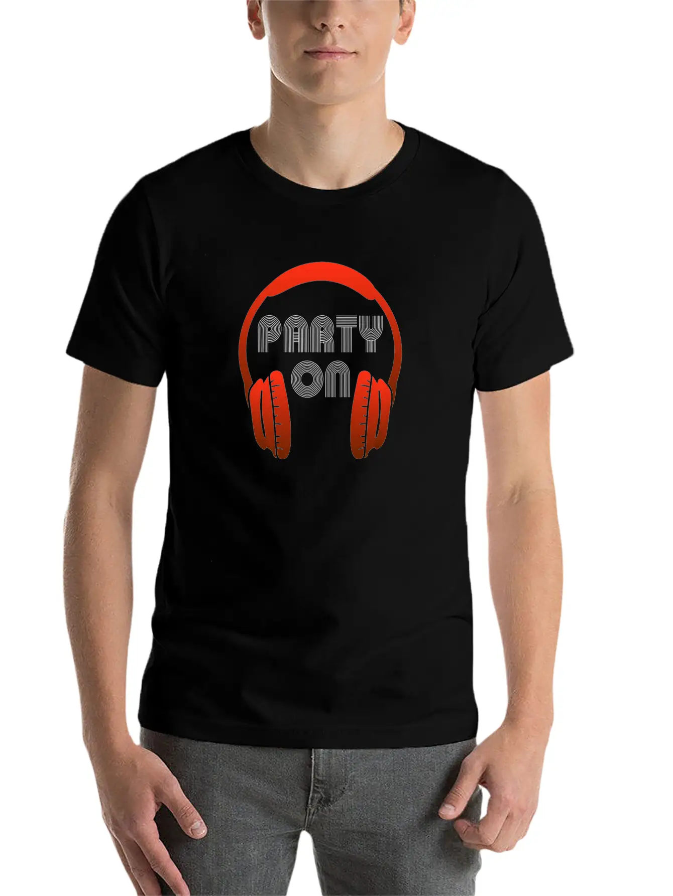Party On - Headset, Headphones, DJ, Equalizer Unisex Casual T-Shirt – Clean Design For Daily Comfort