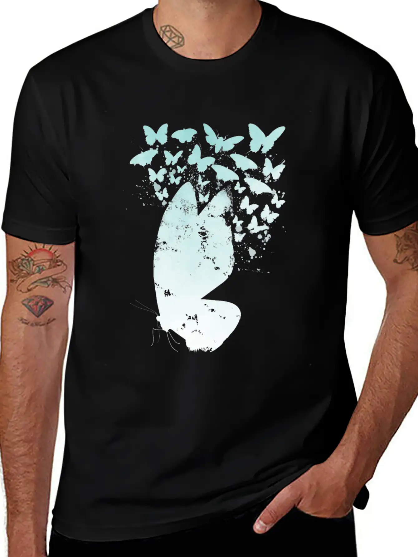 Pastel Butterfly Lover Essential Cotton Tee For Daily Outfits – Unisex Style