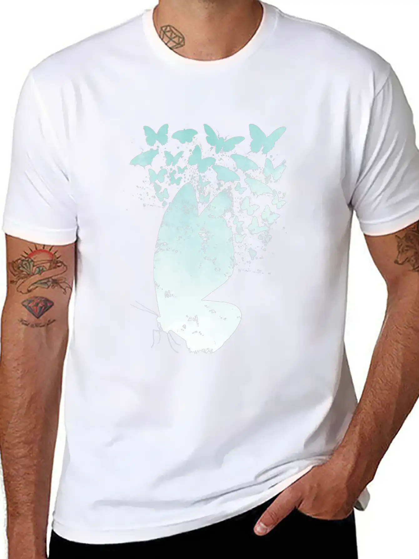 Pastel Butterfly Lover Essential Cotton Tee For Daily Outfits – Unisex Style