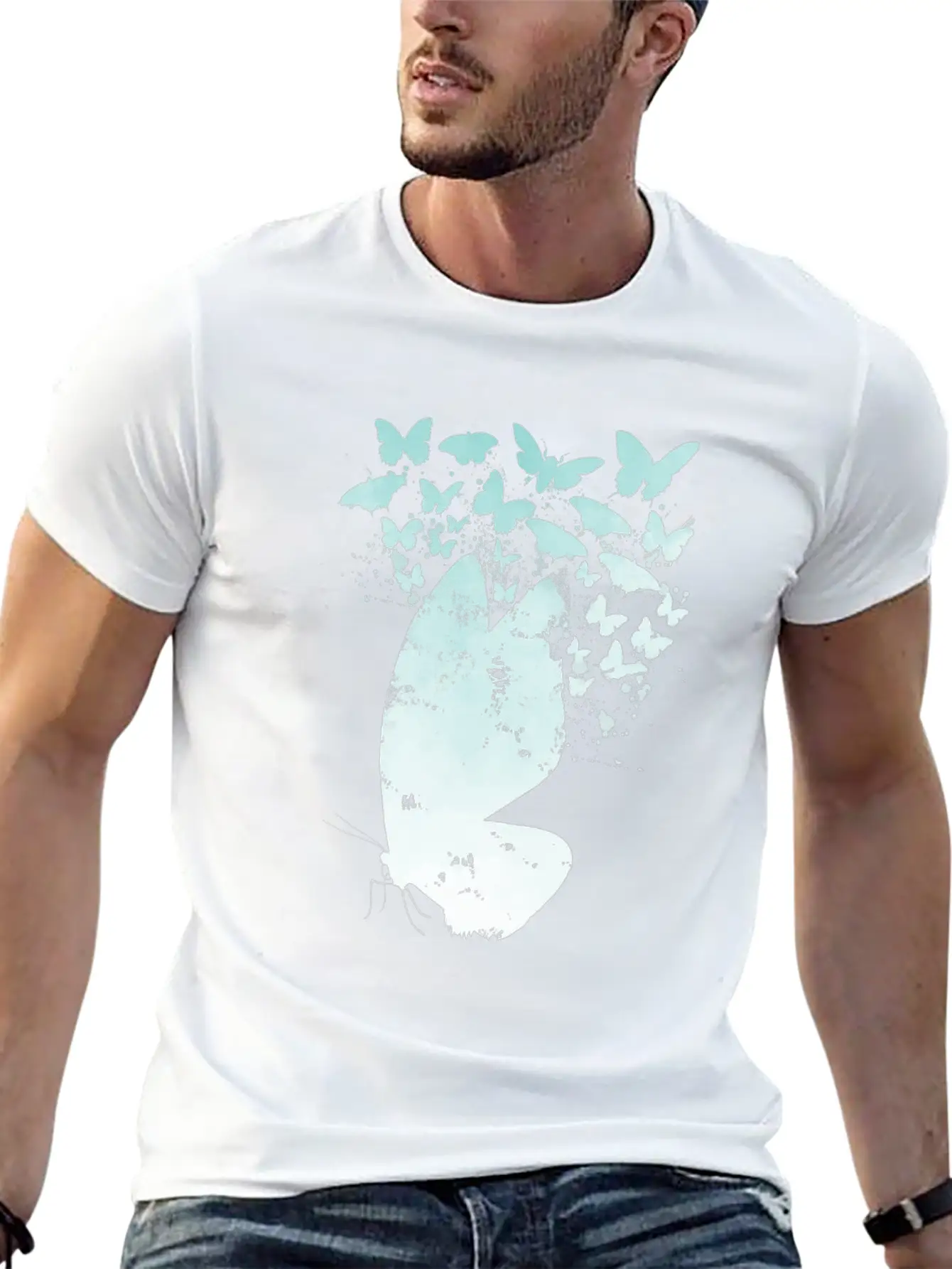 Pastel Butterfly Lover Essential Cotton Tee For Daily Outfits – Unisex Style