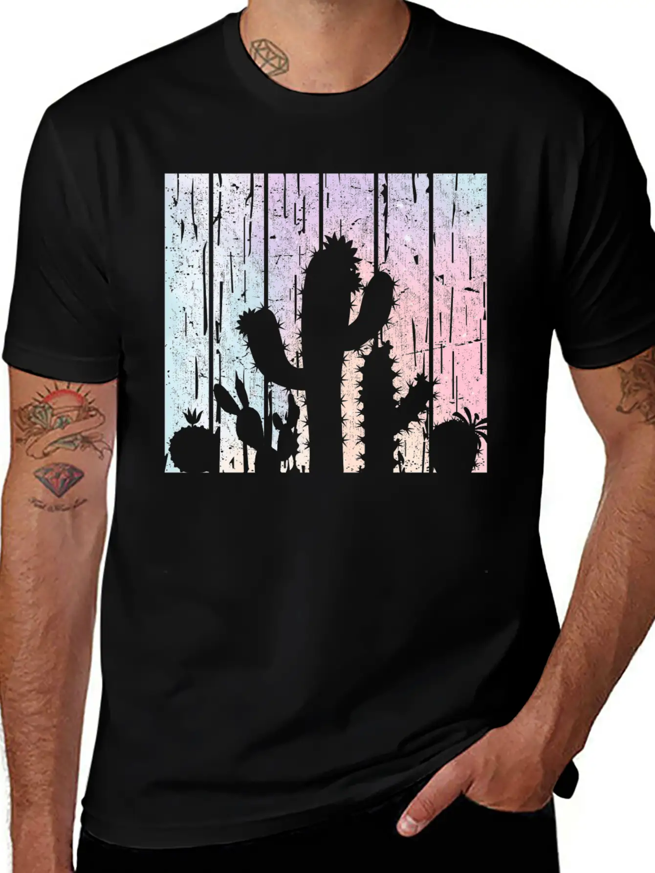 Pastel Cactus Desert Plant Gardener Modern Fit Casual T-Shirt – Clean And Versatile Design