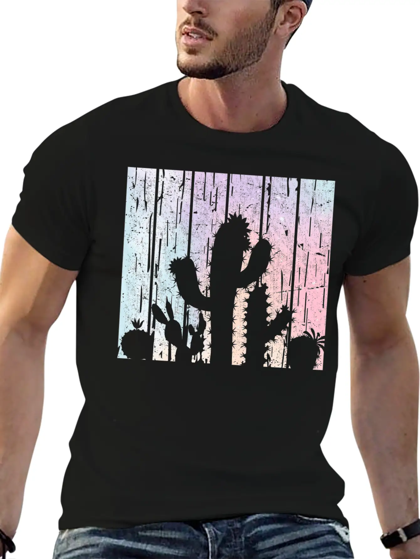 Pastel Cactus Desert Plant Gardener Modern Fit Casual T-Shirt – Clean And Versatile Design