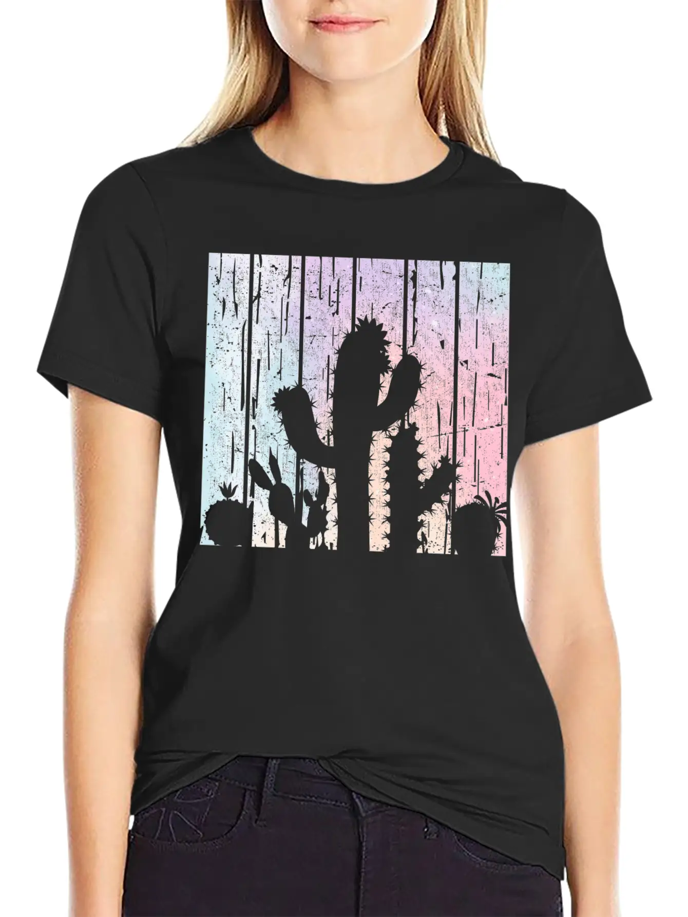 Pastel Cactus Desert Plant Gardener Modern Fit Casual T-Shirt – Clean And Versatile Design