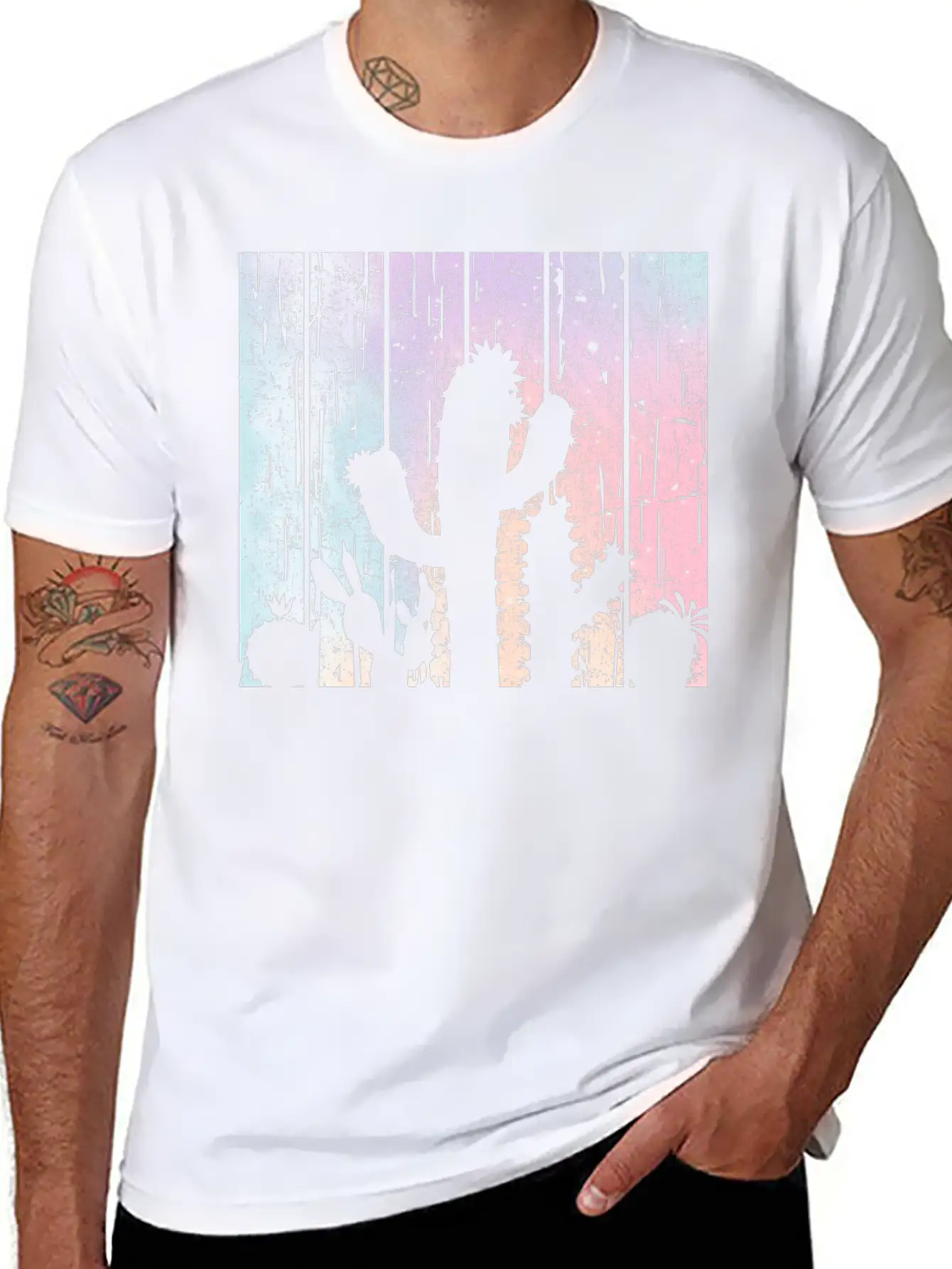 Pastel Cactus Desert Plant Gardener Modern Fit Casual T-Shirt – Clean And Versatile Design