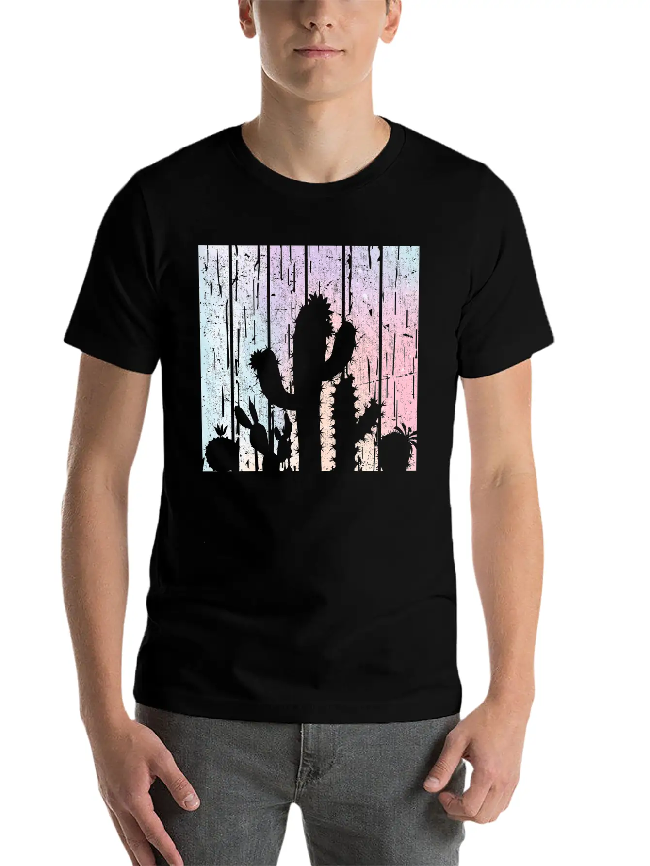 Pastel Cactus Desert Plant Gardener Modern Fit Casual T-Shirt – Clean And Versatile Design