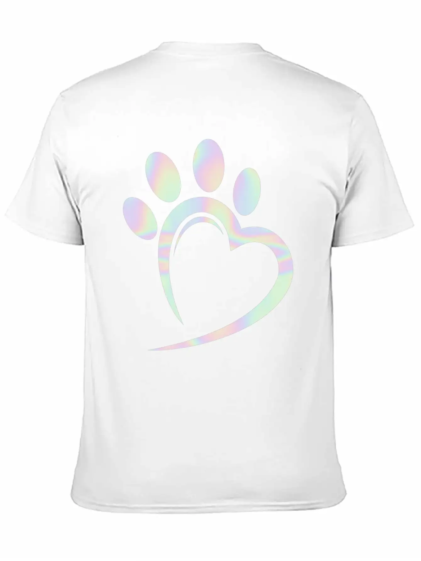 Pastel Dog Paw Heart Unisex Casual T-Shirt – Clean Design For Daily Comfort