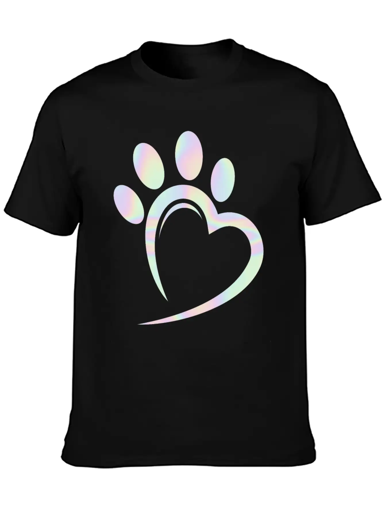 Pastel Dog Paw Heart Unisex Casual T-Shirt – Clean Design For Daily Comfort
