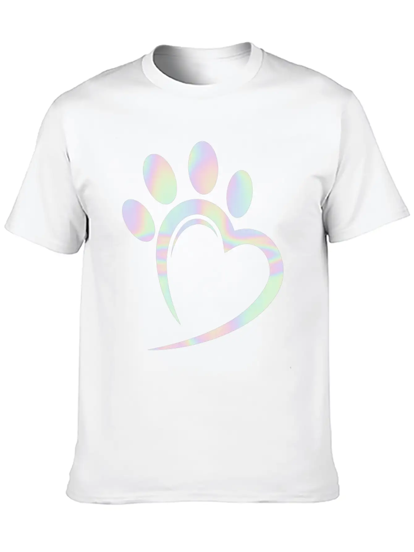 Pastel Dog Paw Heart Unisex Casual T-Shirt – Clean Design For Daily Comfort