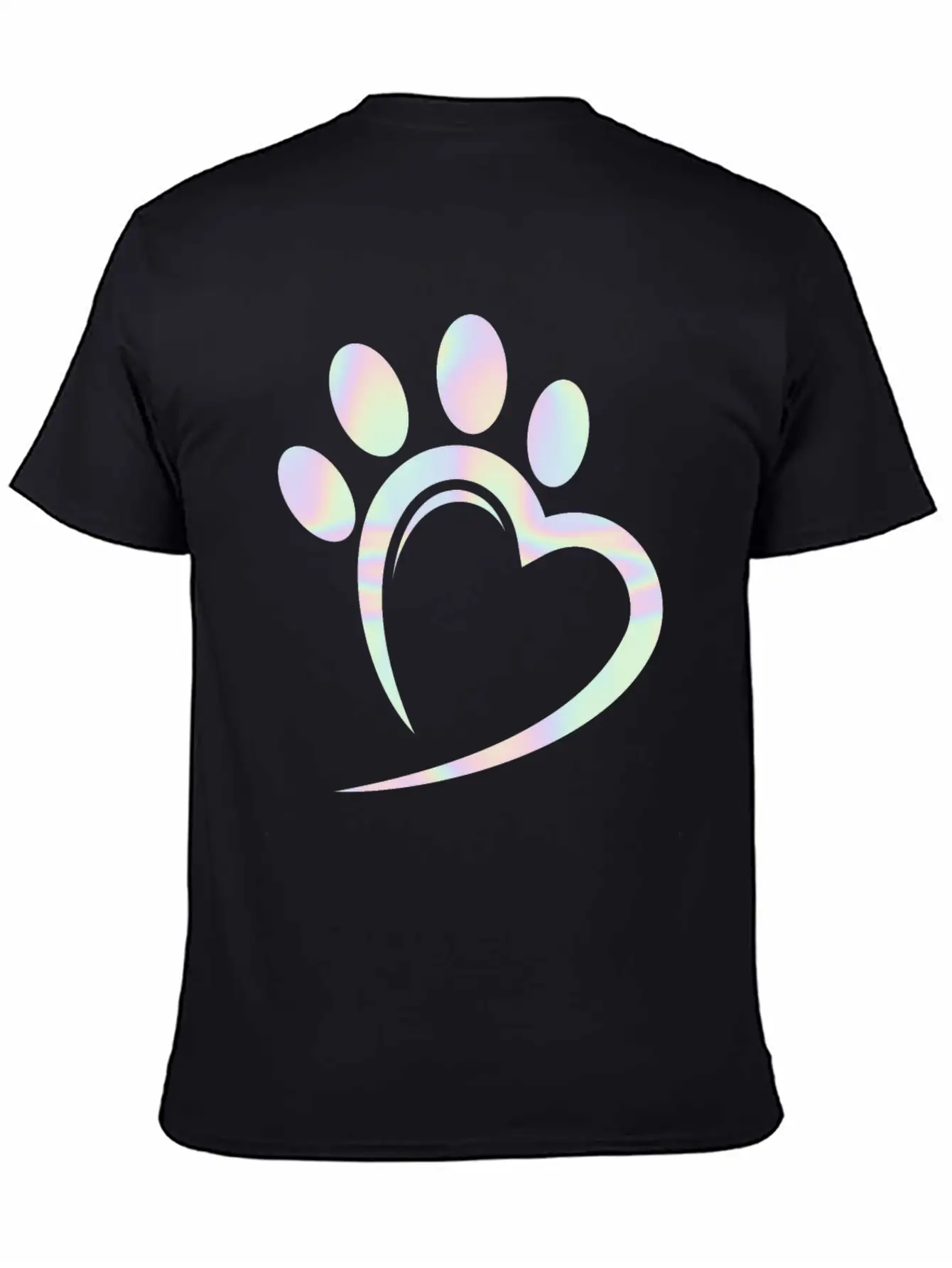 Pastel Dog Paw Heart Unisex Casual T-Shirt – Clean Design For Daily Comfort