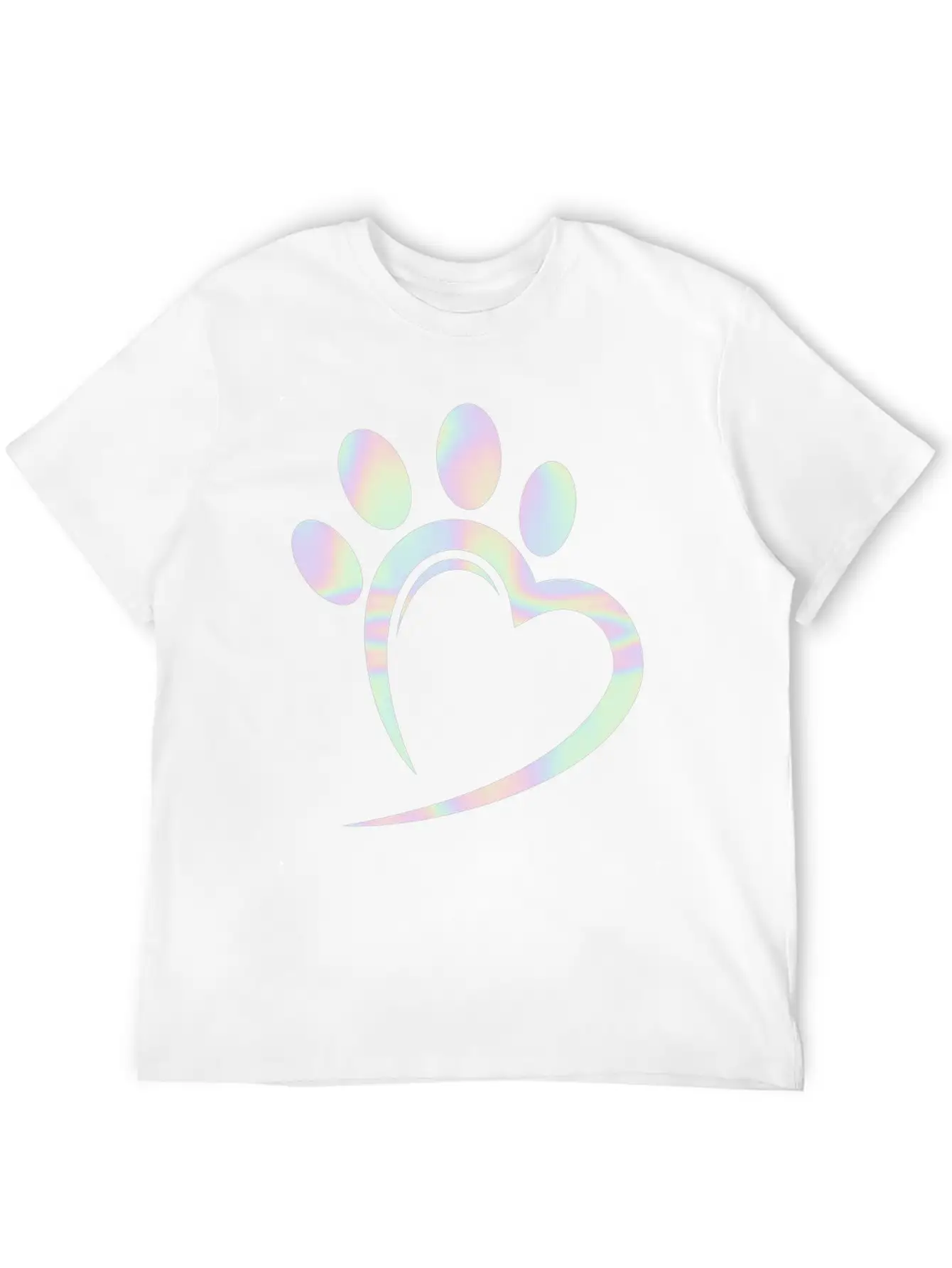 Pastel Dog Paw Heart Unisex Casual T-Shirt – Clean Design For Daily Comfort
