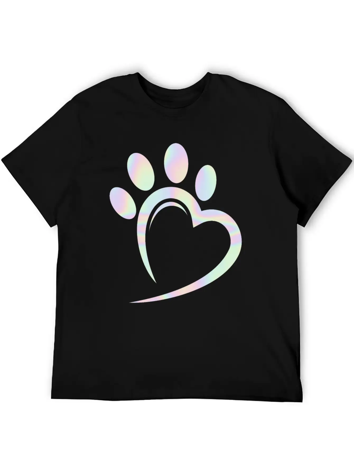 Pastel Dog Paw Heart Unisex Casual T-Shirt – Clean Design For Daily Comfort