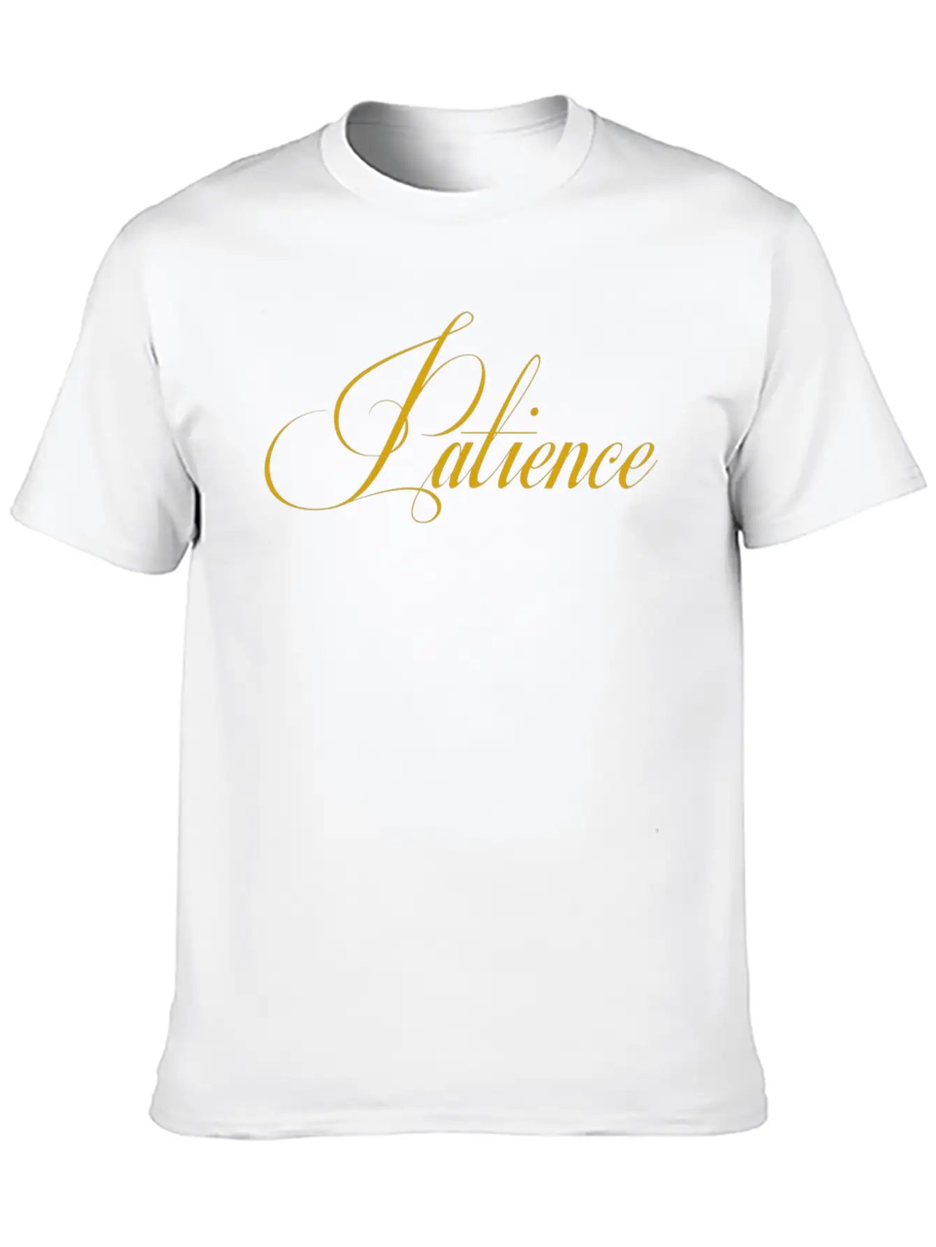 Patience (Gold) Basic Graphic T-Shirt – Daily Comfort In Soft Cotton