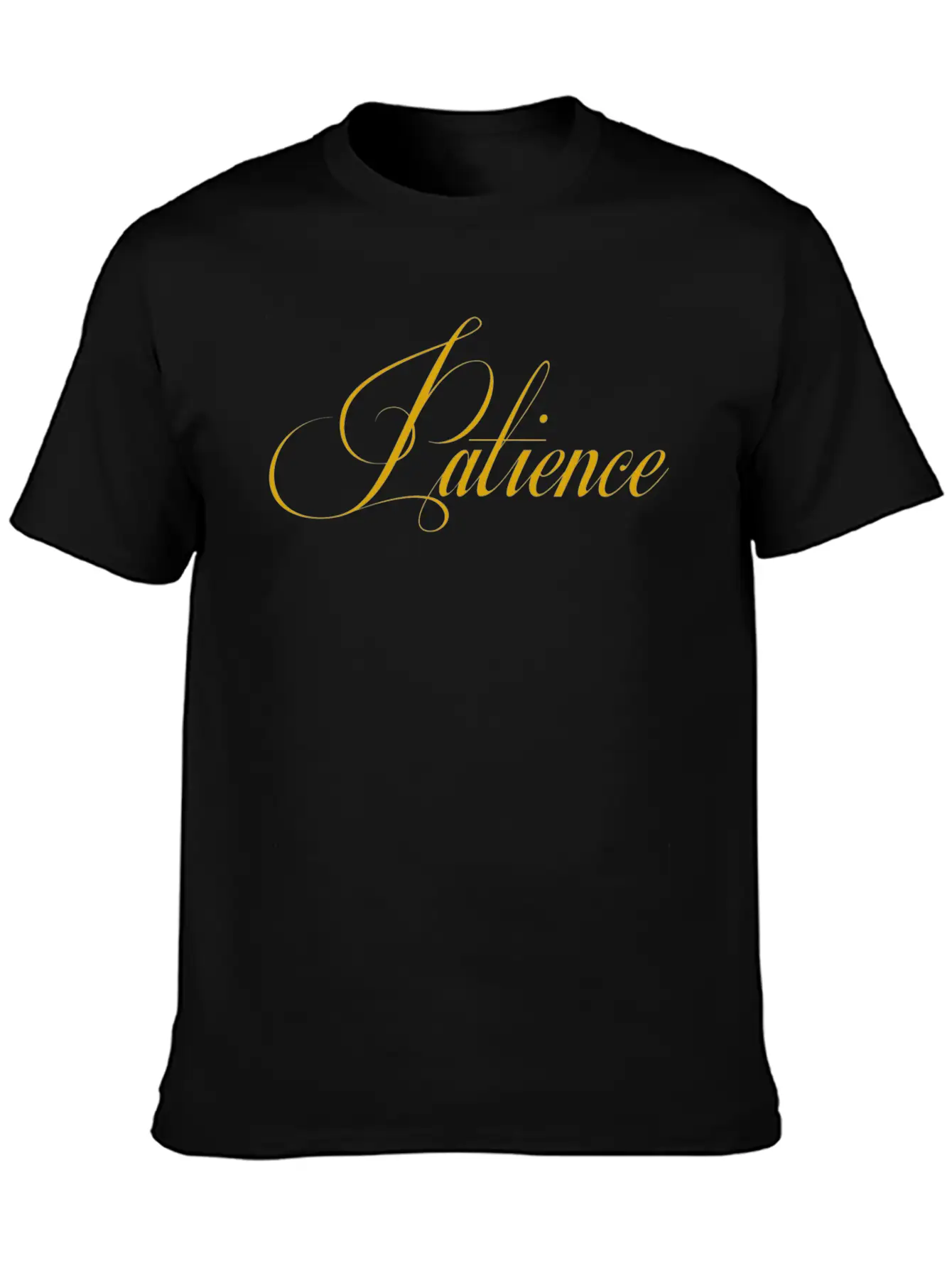 Patience (Gold) Basic Graphic T-Shirt – Daily Comfort In Soft Cotton