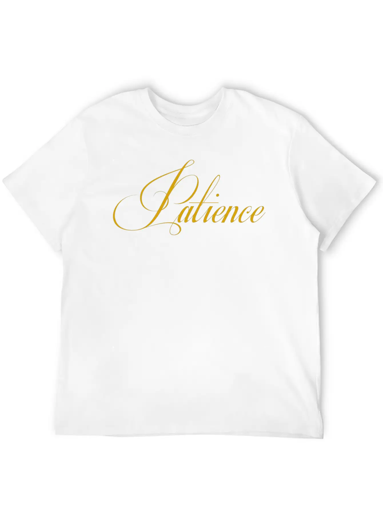 Patience (Gold) Basic Graphic T-Shirt – Daily Comfort In Soft Cotton