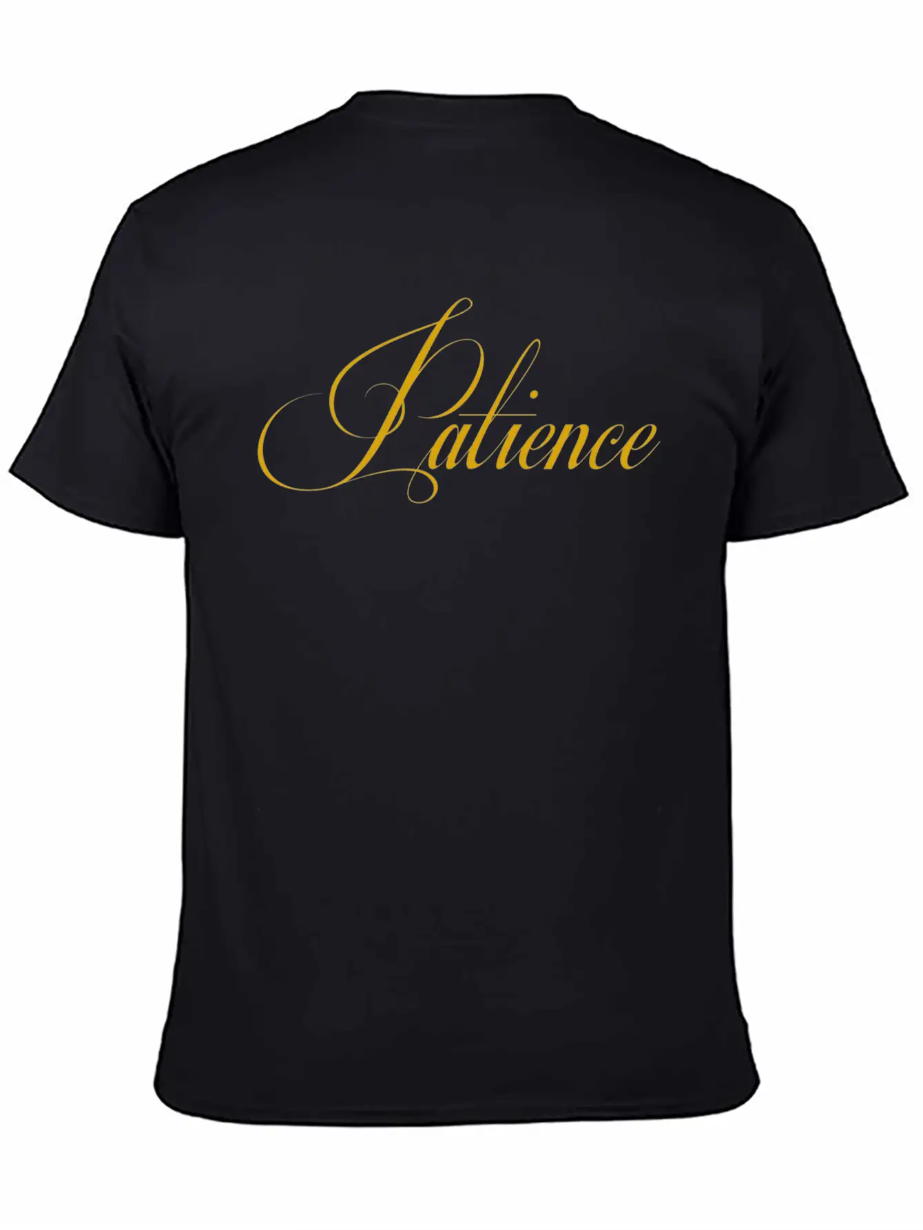 Patience (Gold) Basic Graphic T-Shirt – Daily Comfort In Soft Cotton