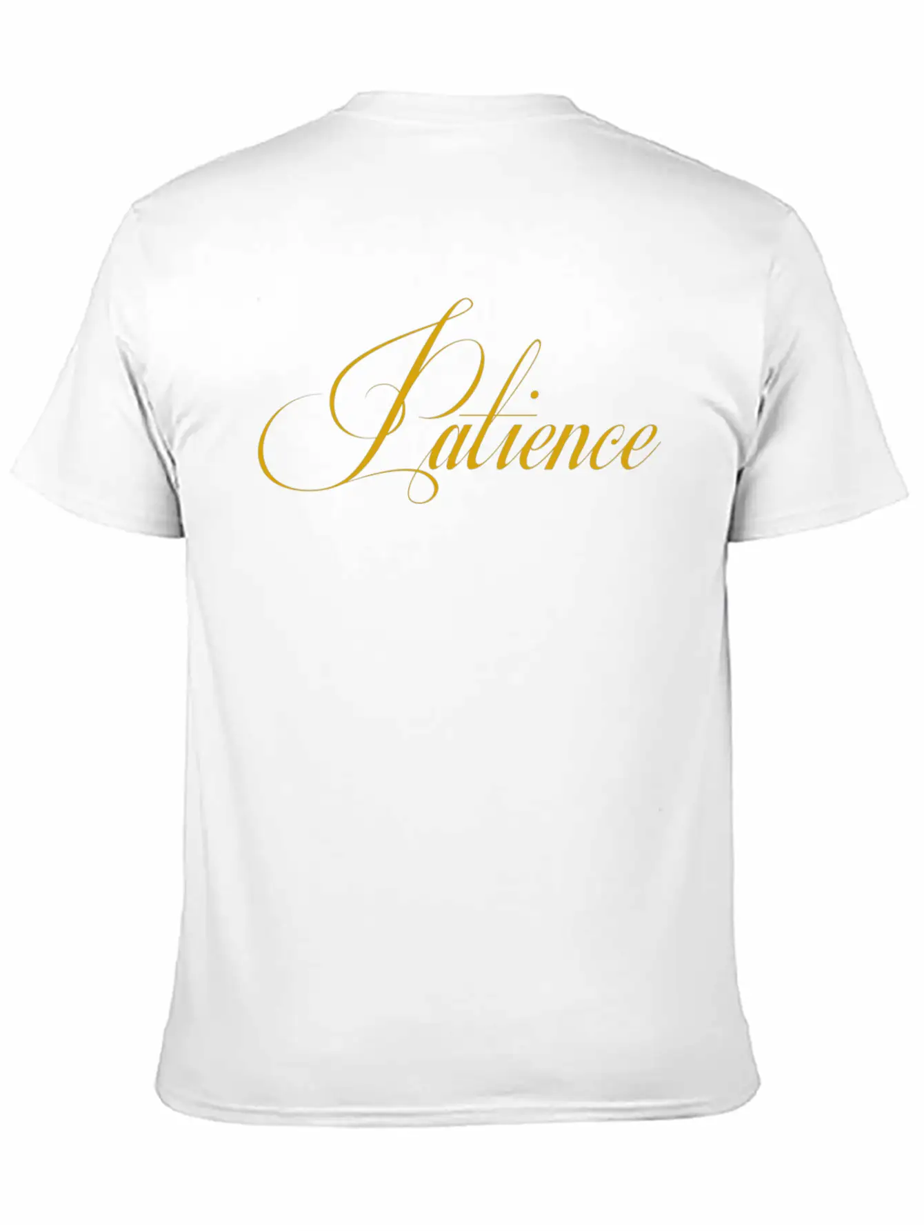 Patience (Gold) Basic Graphic T-Shirt – Daily Comfort In Soft Cotton