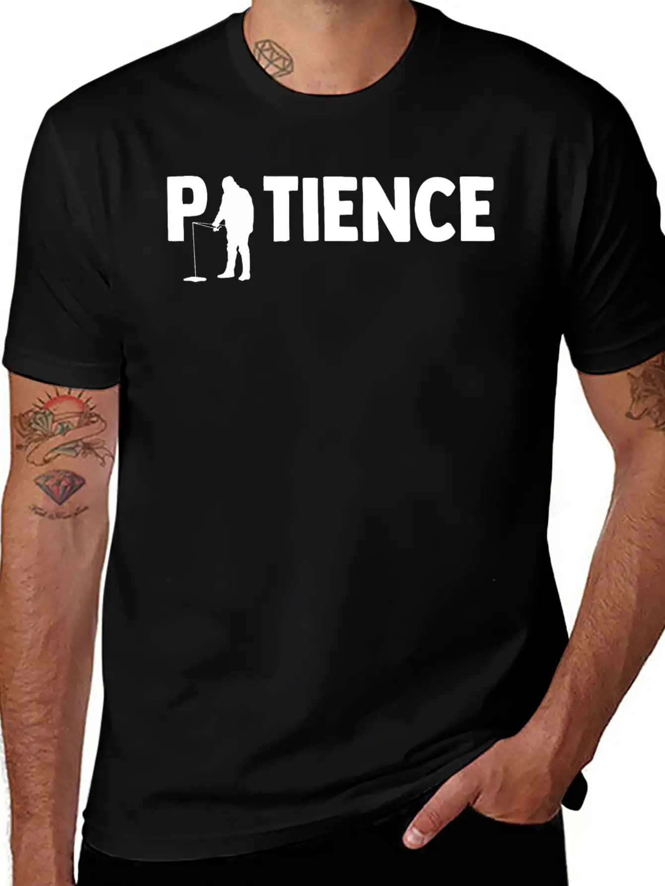 Patience Ice Fishing Angler Ice Fishing Rod Unisex Casual T-Shirt – Clean Design For Daily Comfort