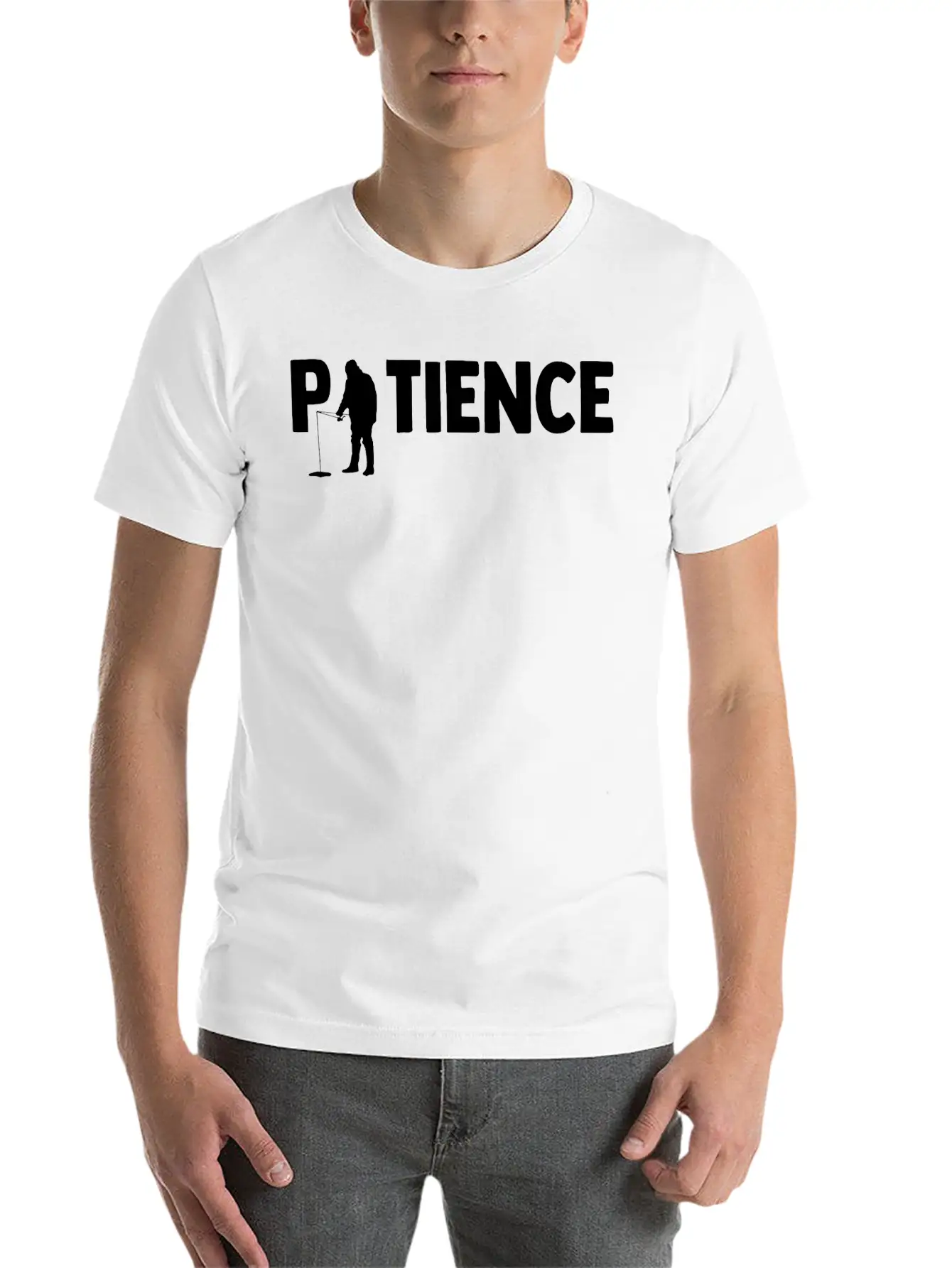 Patience Ice Fishing Angler Ice Fishing Rod Unisex Casual T-Shirt – Clean Design For Daily Comfort