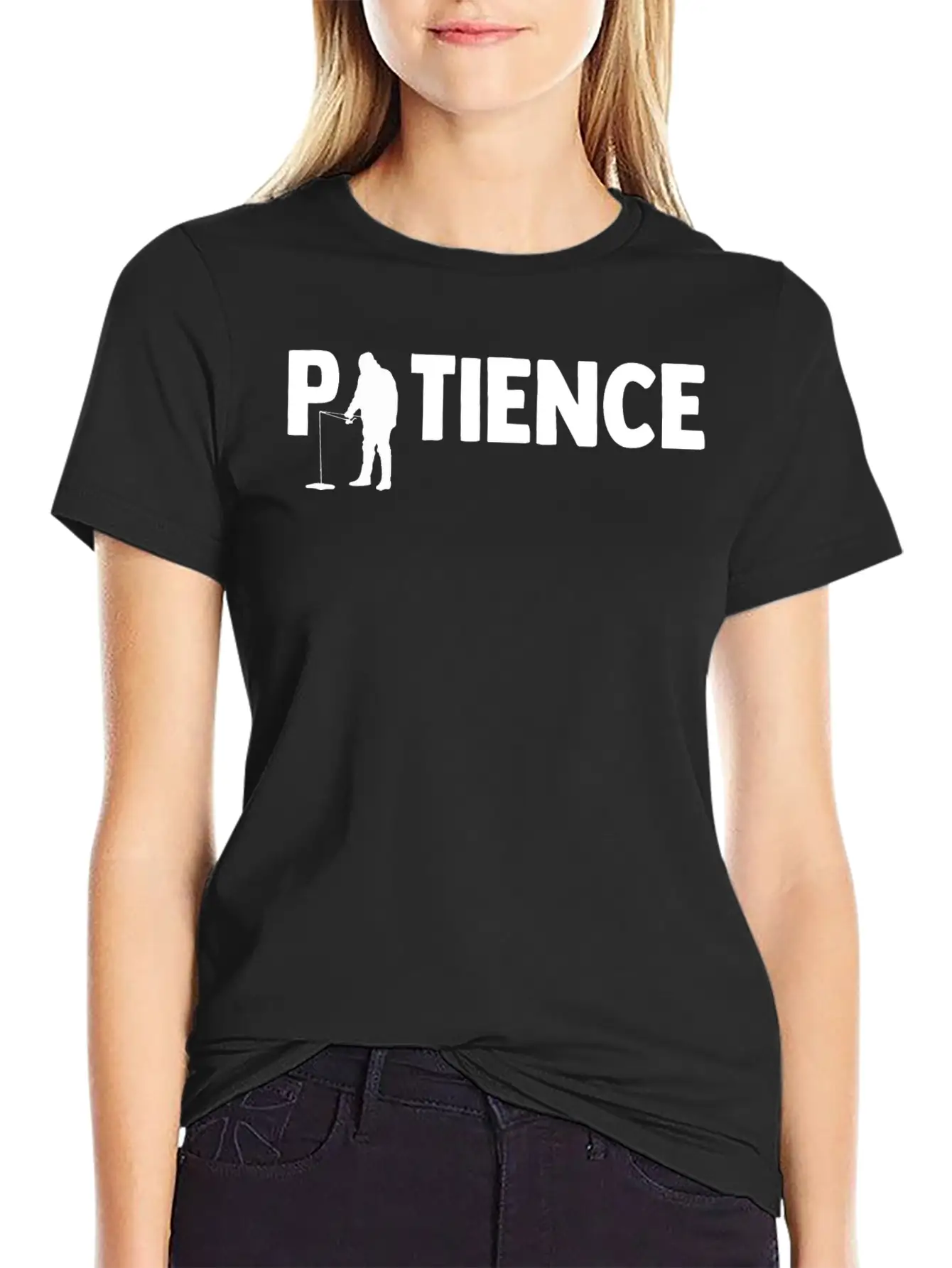 Patience Ice Fishing Angler Ice Fishing Rod Unisex Casual T-Shirt – Clean Design For Daily Comfort
