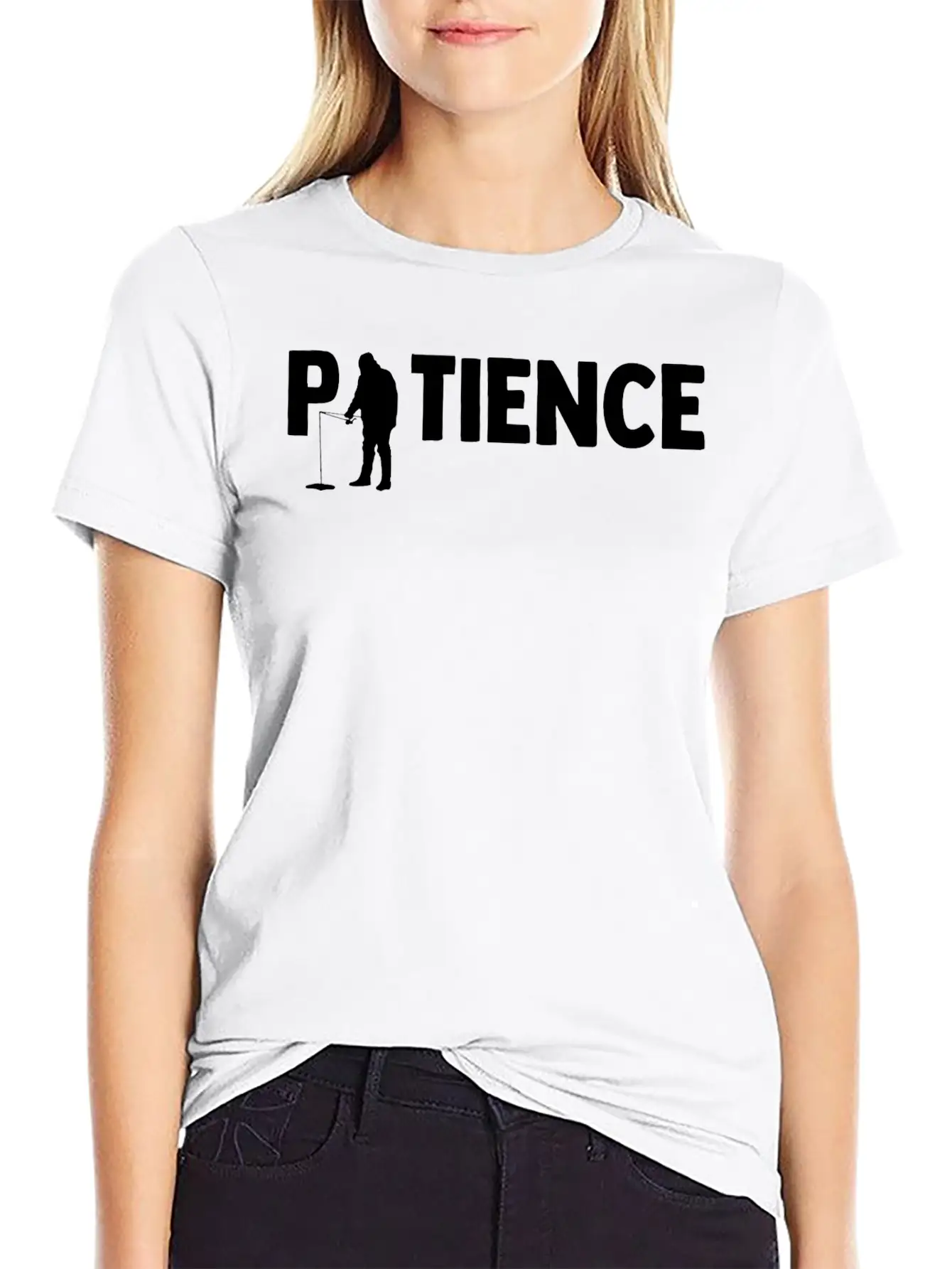 Patience Ice Fishing Angler Ice Fishing Rod Unisex Casual T-Shirt – Clean Design For Daily Comfort