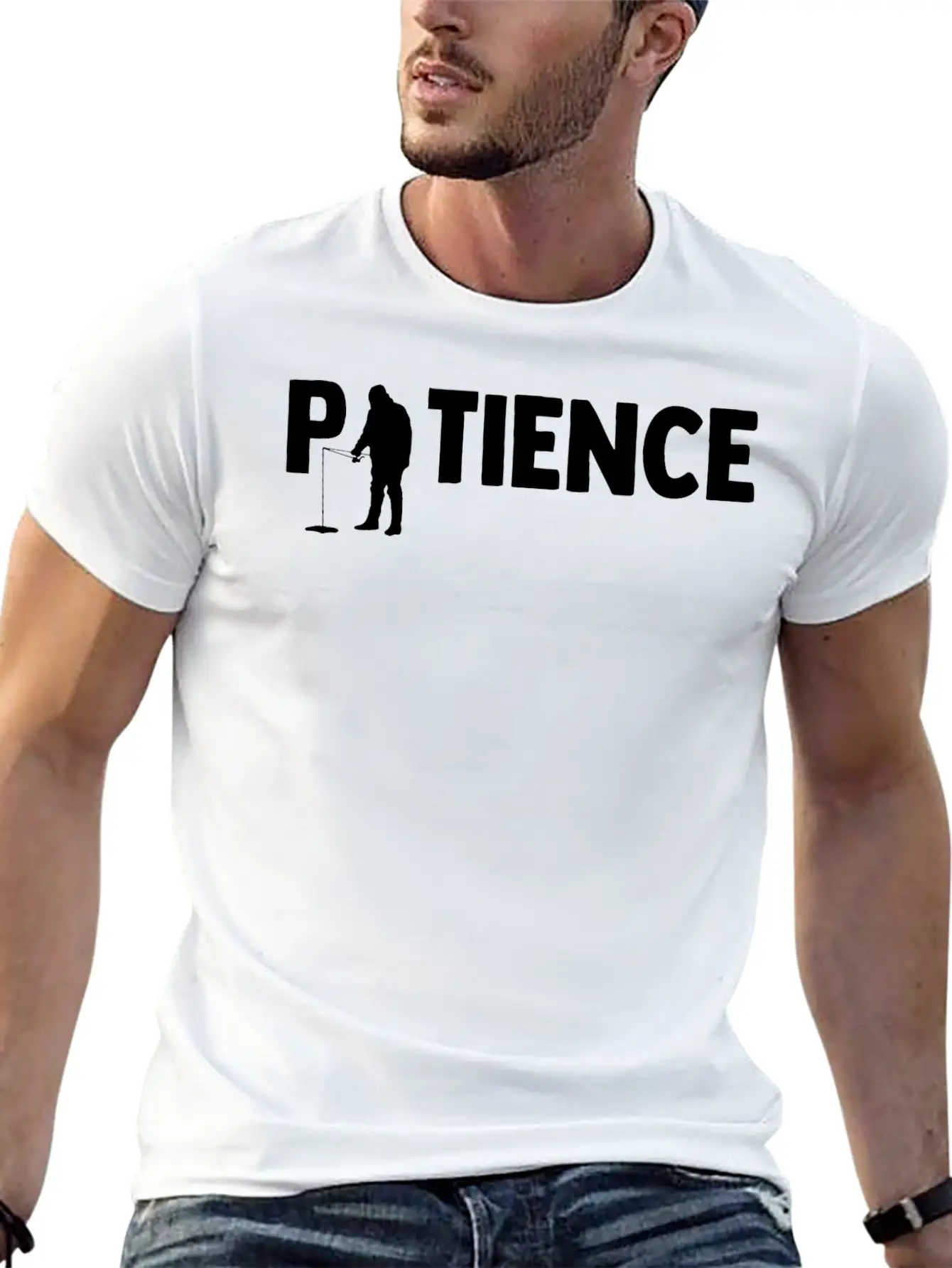 Patience Ice Fishing Angler Ice Fishing Rod Unisex Casual T-Shirt – Clean Design For Daily Comfort