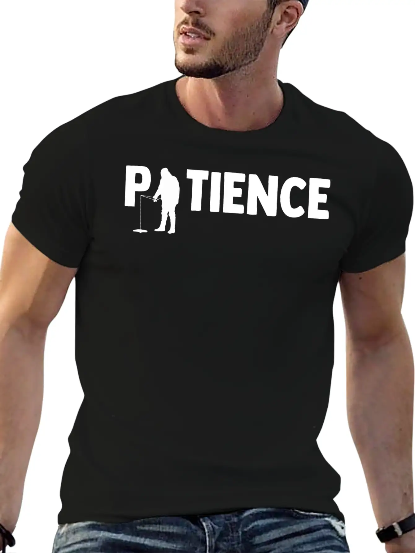 Patience Ice Fishing Angler Ice Fishing Rod Unisex Casual T-Shirt – Clean Design For Daily Comfort