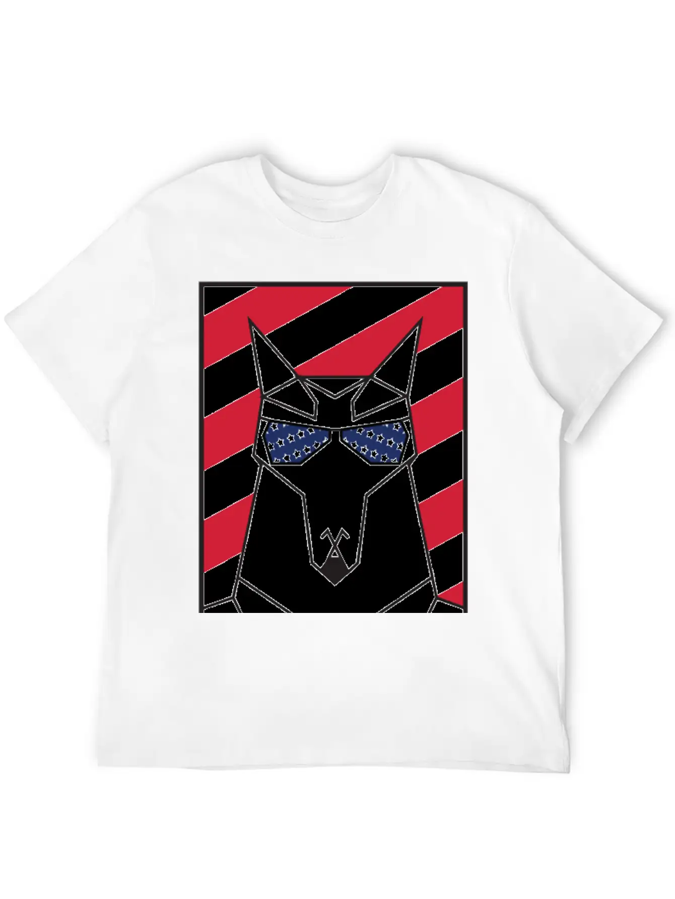 Patriotic American Wolf - My Tribe US Flag Lightweight Cotton T-Shirt – Daily Comfort Graphic Shirt