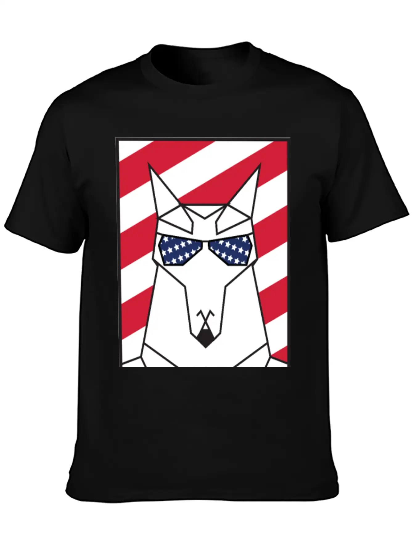 Patriotic American Wolf - My Tribe US Flag Lightweight Cotton T-Shirt – Daily Comfort Graphic Shirt