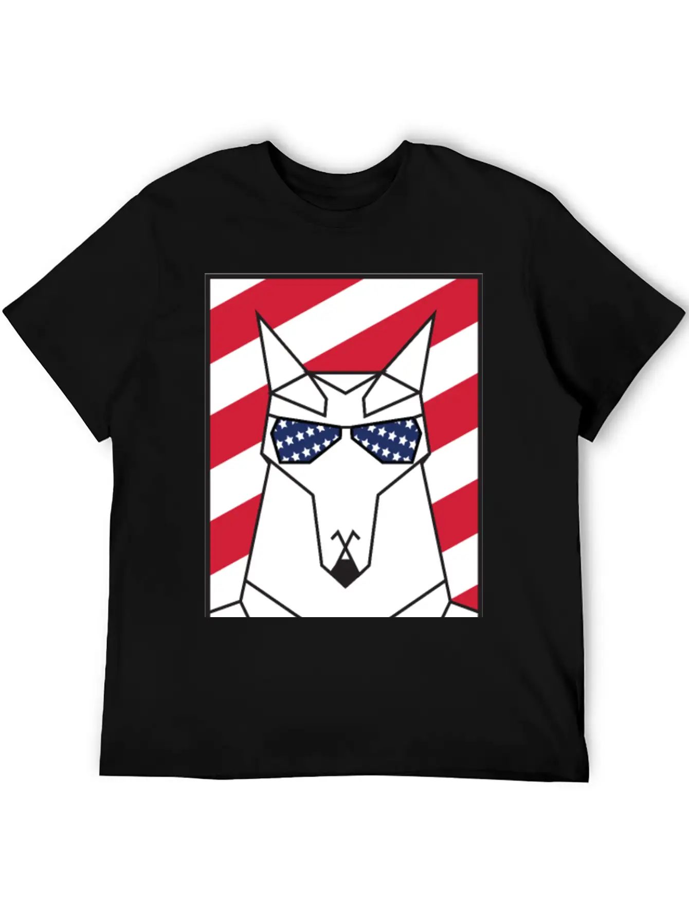 Patriotic American Wolf - My Tribe US Flag Lightweight Cotton T-Shirt – Daily Comfort Graphic Shirt