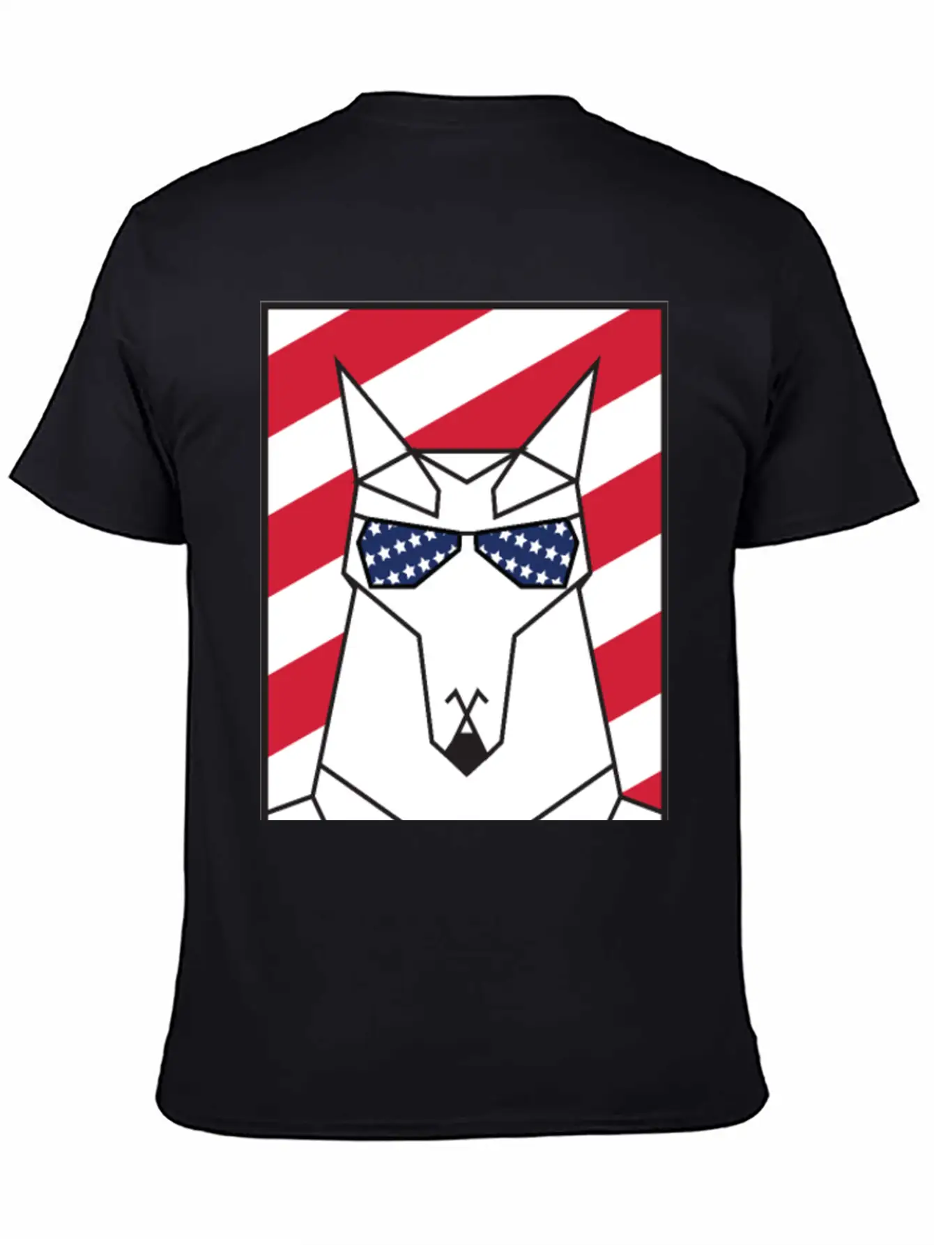 Patriotic American Wolf - My Tribe US Flag Lightweight Cotton T-Shirt – Daily Comfort Graphic Shirt