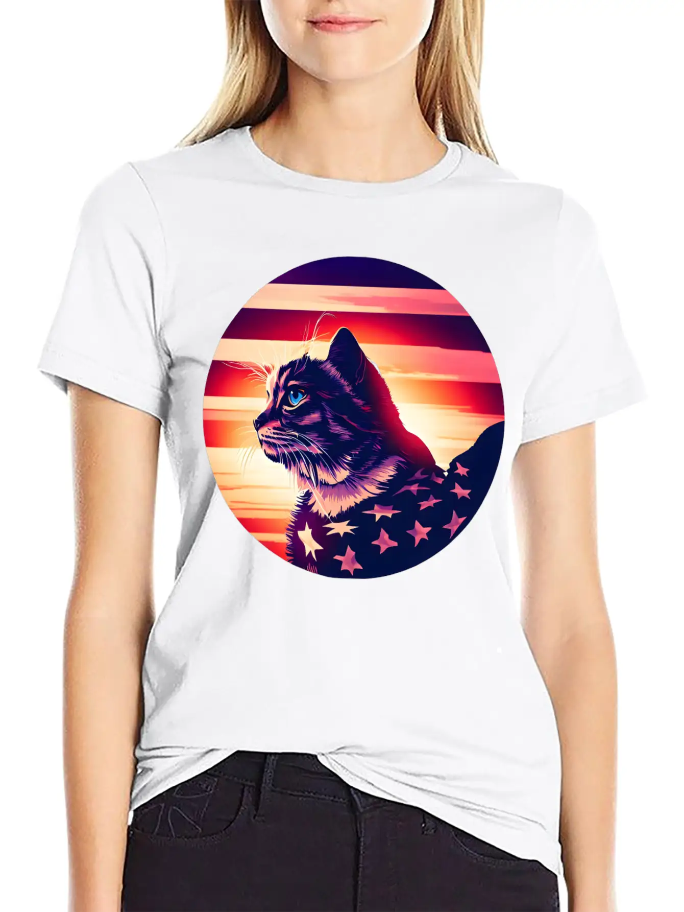 Patriotic Cat 4th Of July Outfit Unisex Casual T-Shirt – Clean Design For Daily Comfort