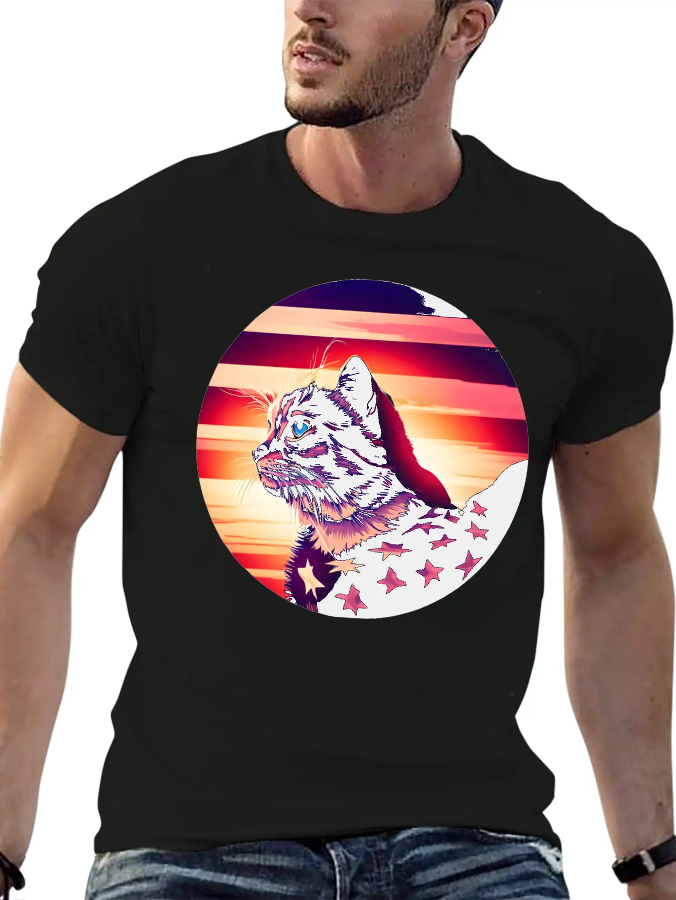 Patriotic Cat 4th Of July Outfit Unisex Casual T-Shirt – Clean Design For Daily Comfort