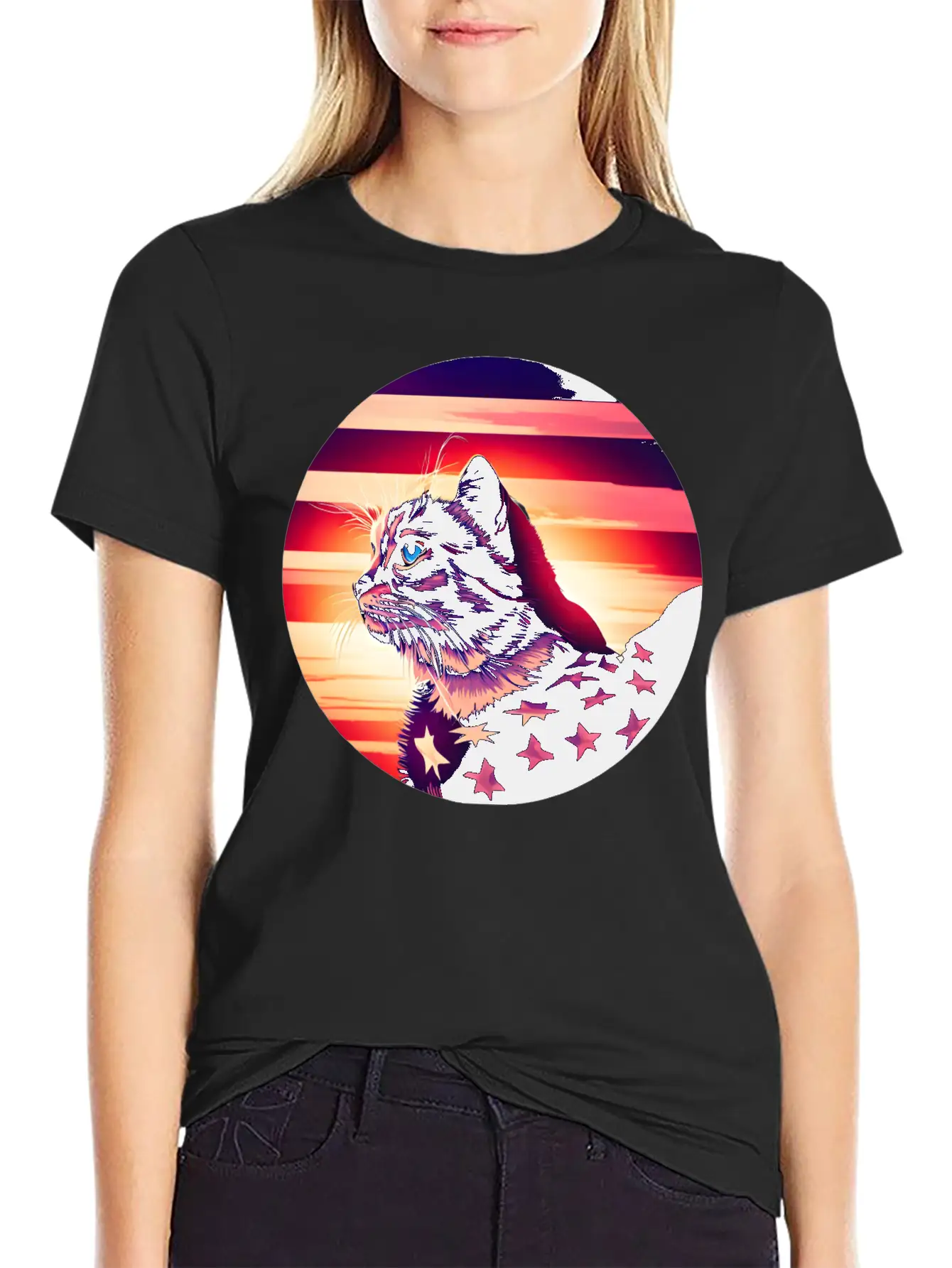Patriotic Cat 4th Of July Outfit Unisex Casual T-Shirt – Clean Design For Daily Comfort