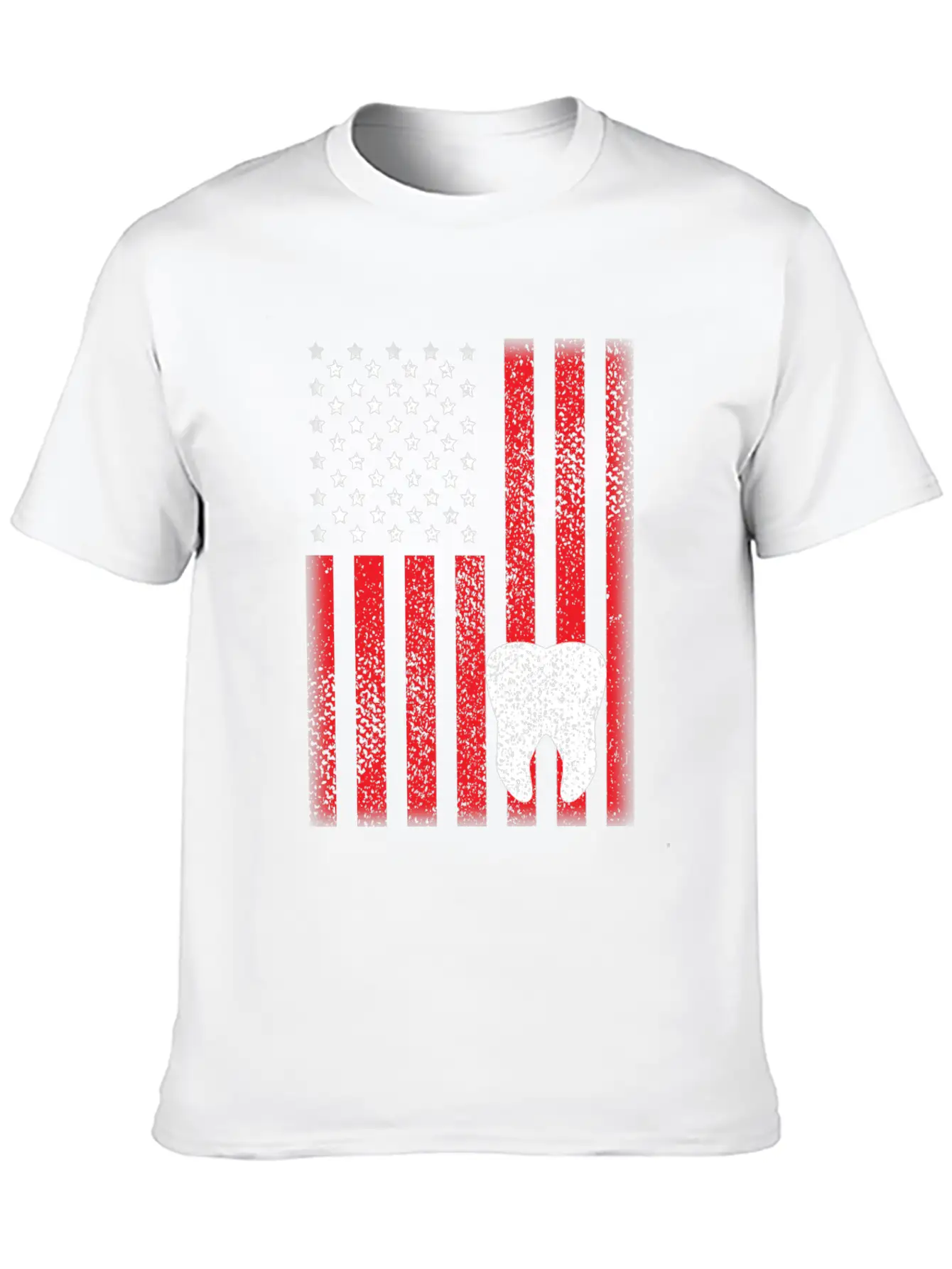 Patriotic USA Flag Tooth Dentist Dental Hygienist Modern Fit Casual T-Shirt – Clean And Versatile Design