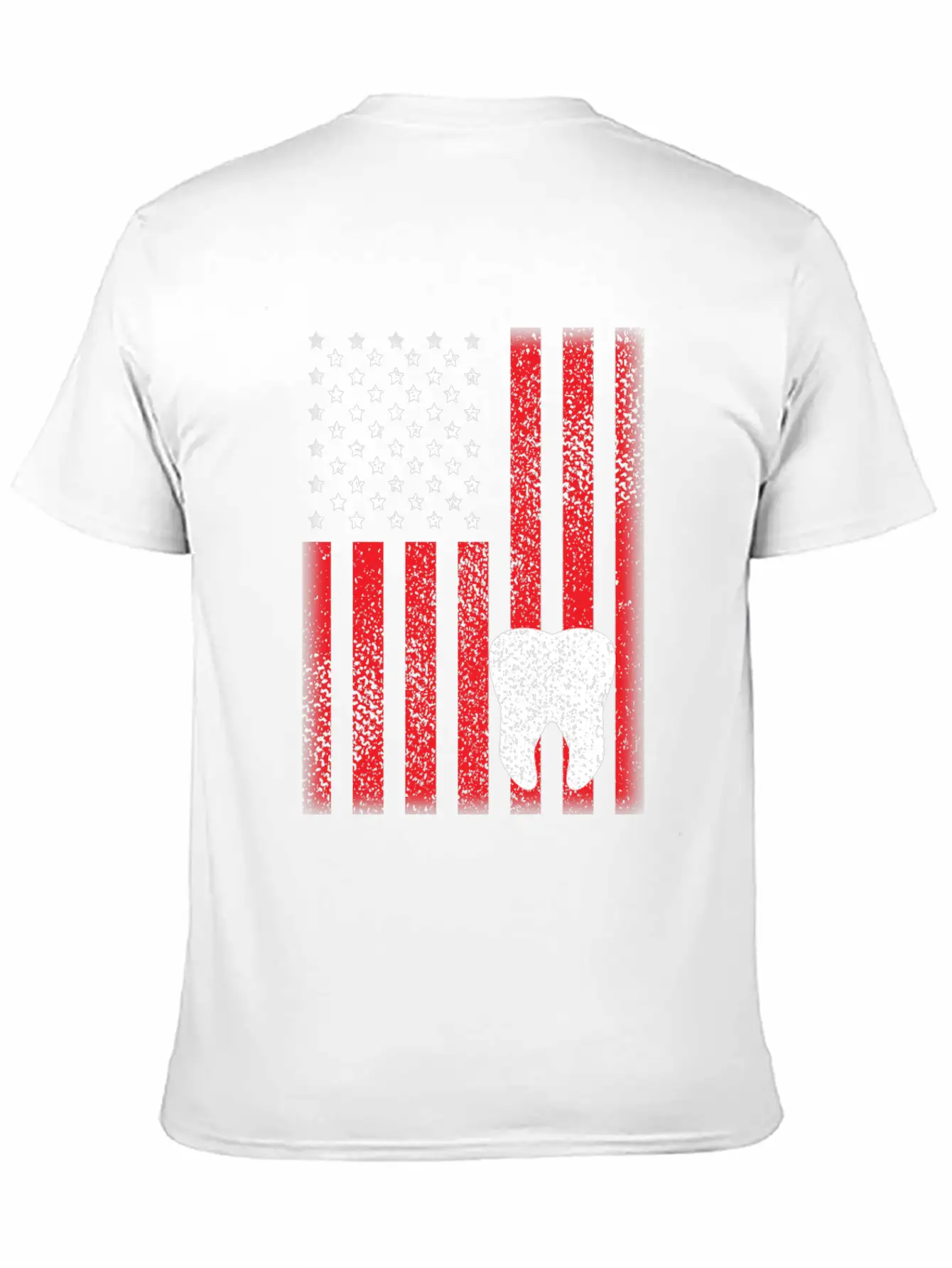 Patriotic USA Flag Tooth Dentist Dental Hygienist Modern Fit Casual T-Shirt – Clean And Versatile Design