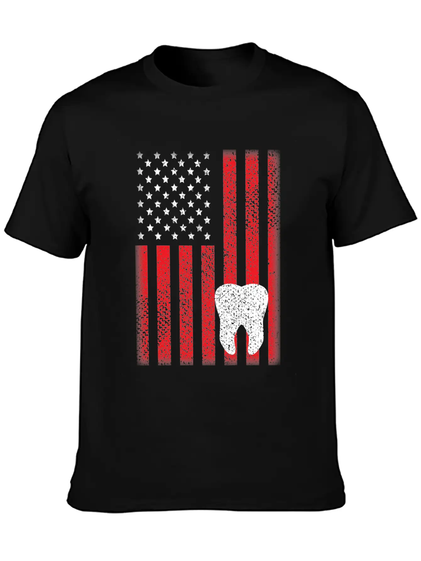 Patriotic USA Flag Tooth Dentist Dental Hygienist Modern Fit Casual T-Shirt – Clean And Versatile Design