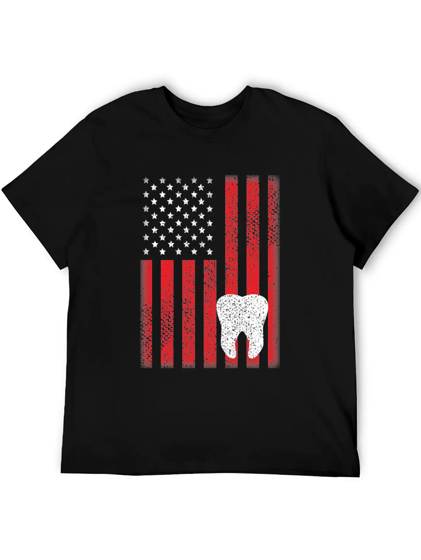 Patriotic USA Flag Tooth Dentist Dental Hygienist Modern Fit Casual T-Shirt – Clean And Versatile Design