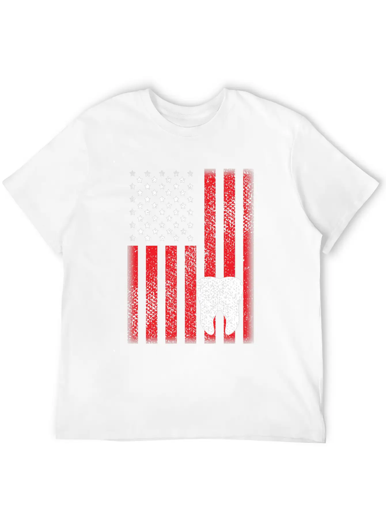Patriotic USA Flag Tooth Dentist Dental Hygienist Modern Fit Casual T-Shirt – Clean And Versatile Design