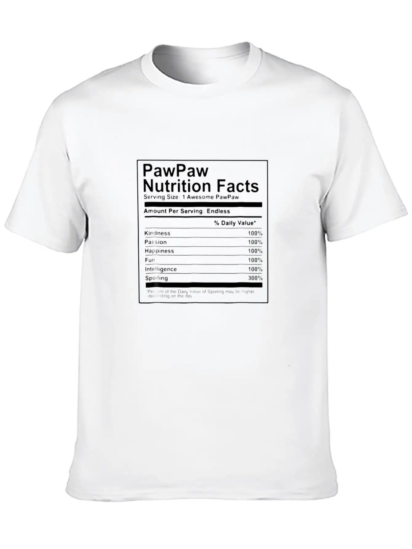 PawPaw Nutrition Facts Shirt - Nutritional Fathers Essential Cotton Tee For Daily Outfits – Unisex Style