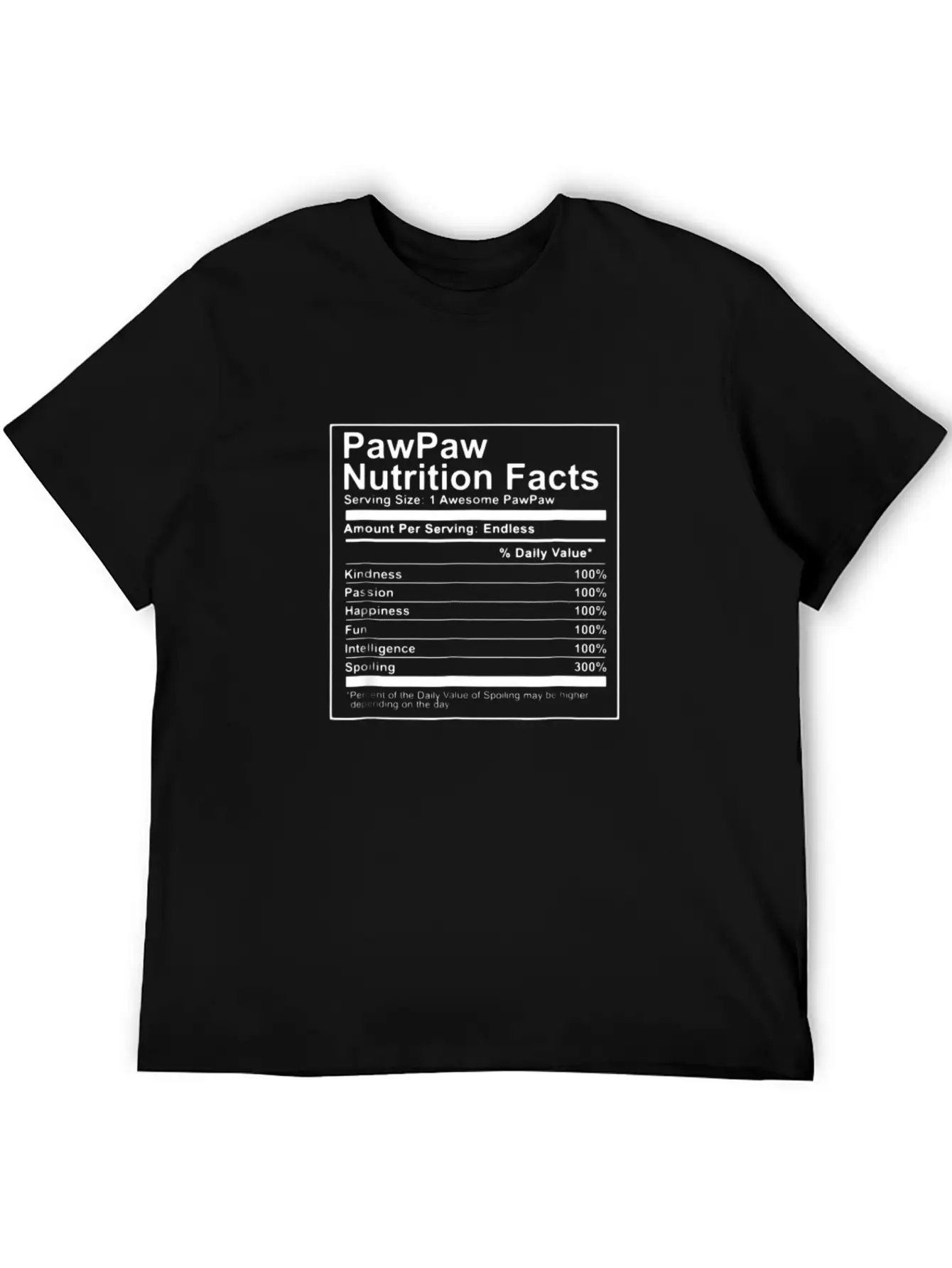 PawPaw Nutrition Facts Shirt - Nutritional Fathers Essential Cotton Tee For Daily Outfits – Unisex Style
