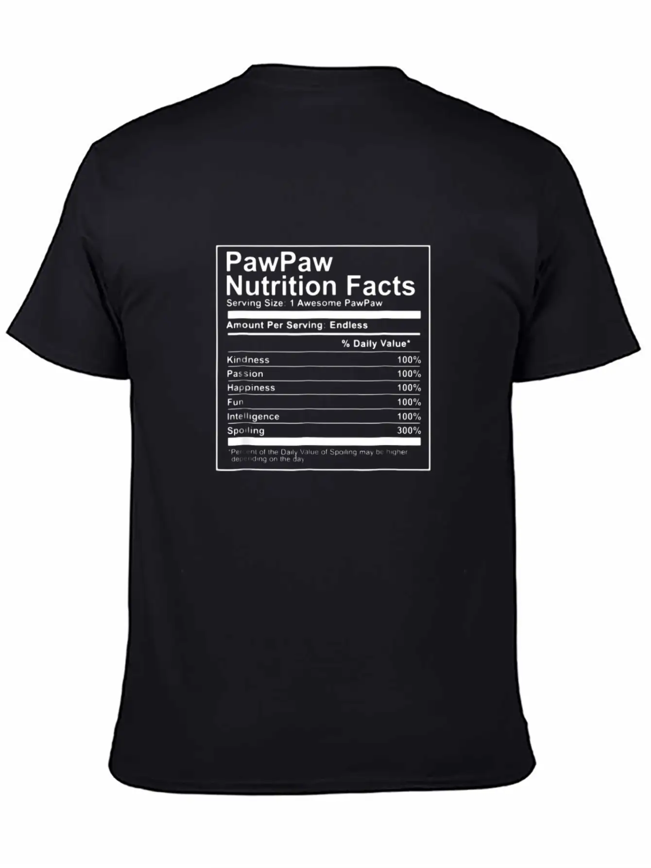 PawPaw Nutrition Facts Shirt - Nutritional Fathers Essential Cotton Tee For Daily Outfits – Unisex Style