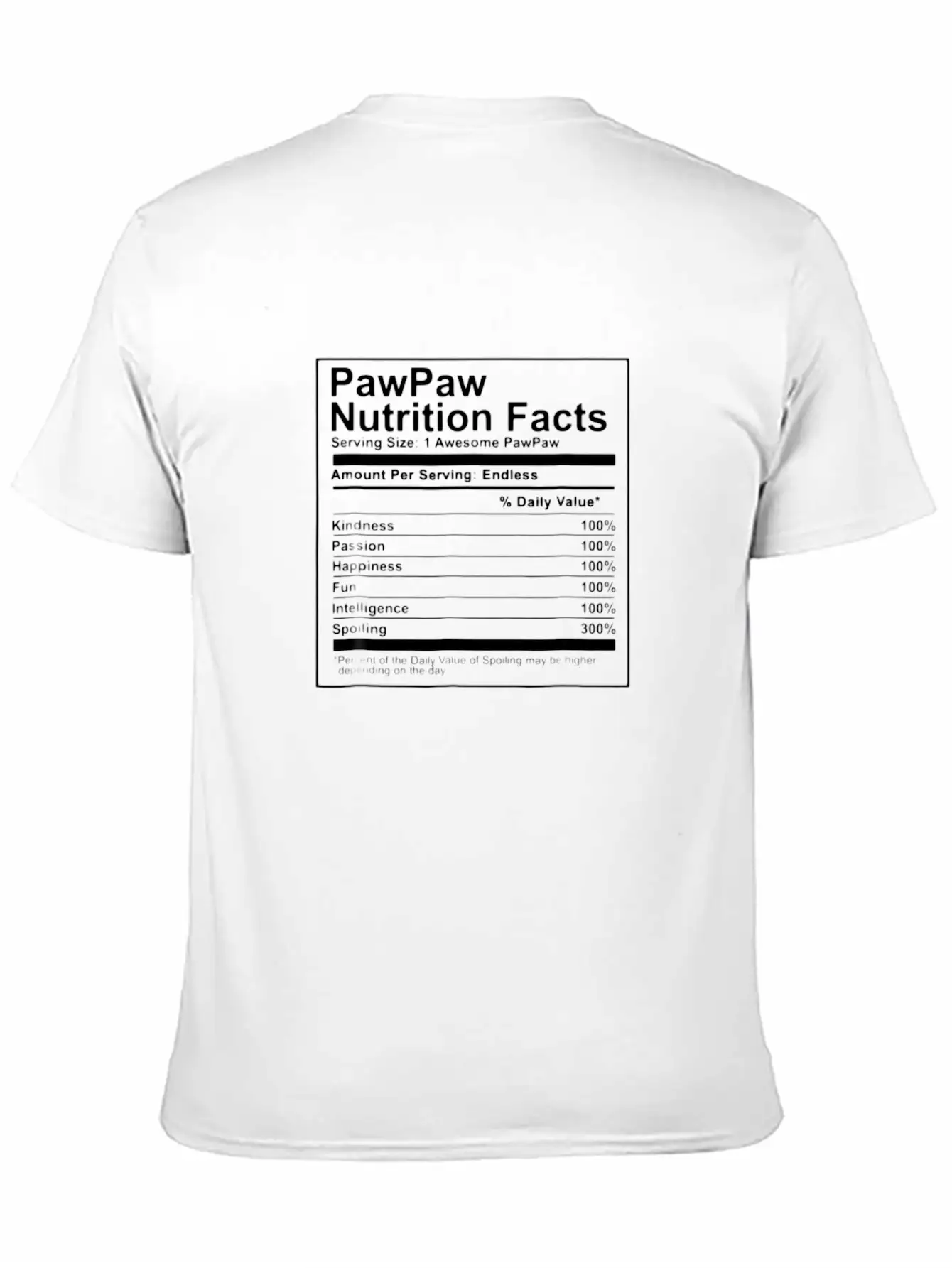 PawPaw Nutrition Facts Shirt - Nutritional Fathers Essential Cotton Tee For Daily Outfits – Unisex Style